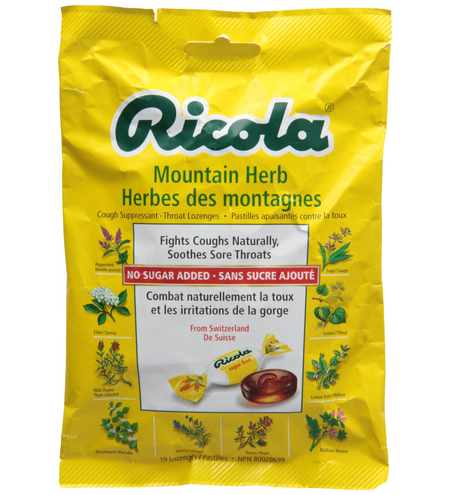 Buy Ricola Mountain Herb Sugar Free Drops - 19 Count | International Shipping Available - Buy Online on GoSupps.com