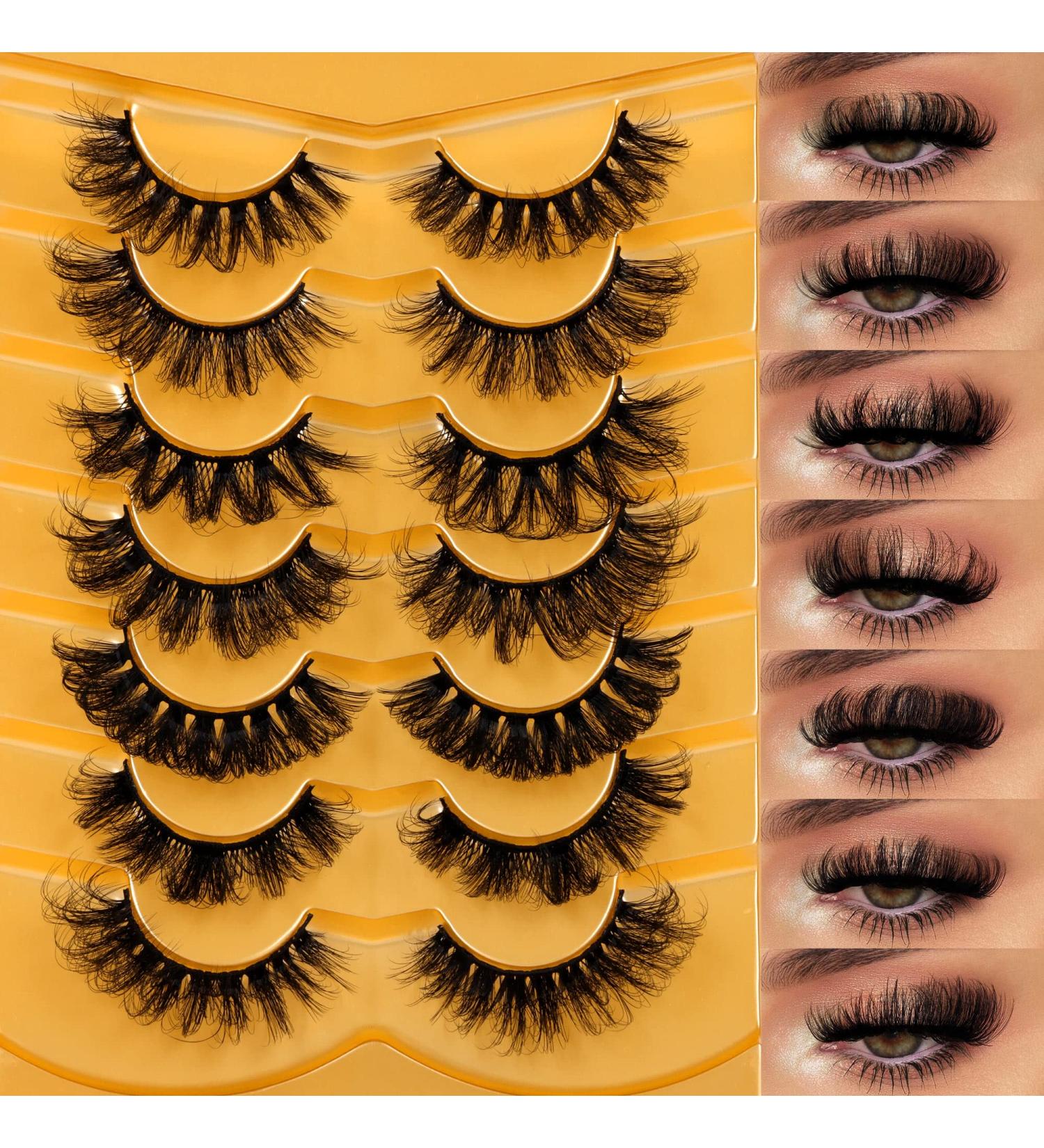 JIMIRE Eyelashes Fluffy Volume Lashes Dramatic Strip D Curl False Eyelashes 20MM Mink Lashes Bulk Full Volume 7 Styles Mixed 7 Pairs Multipack - Buy Online on GoSupps.com