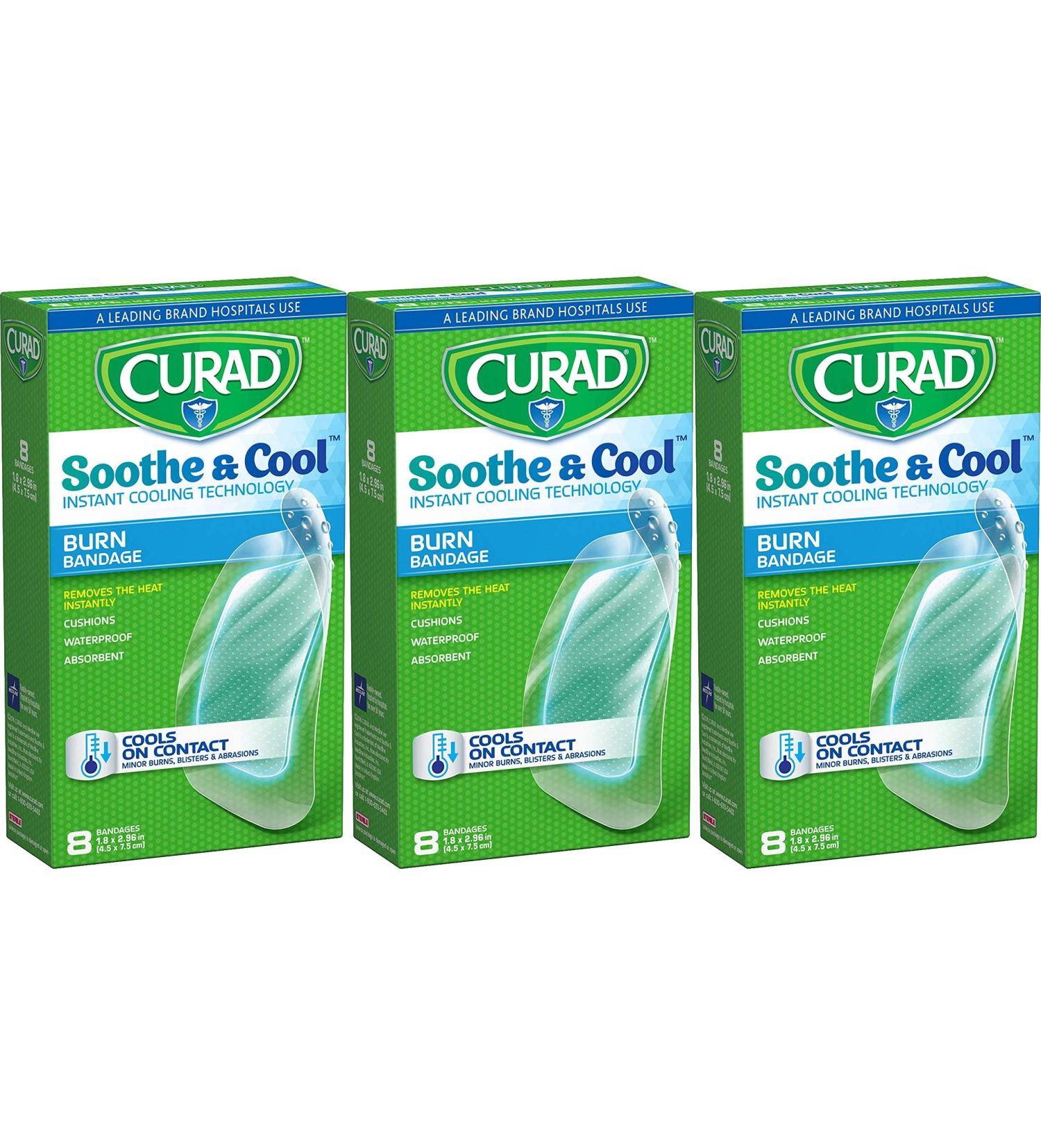 Curad Soothe and Cool Clear Gel Bandages 8 Count - Pack of 3 for Fast Healing - Buy Online on GoSupps.com