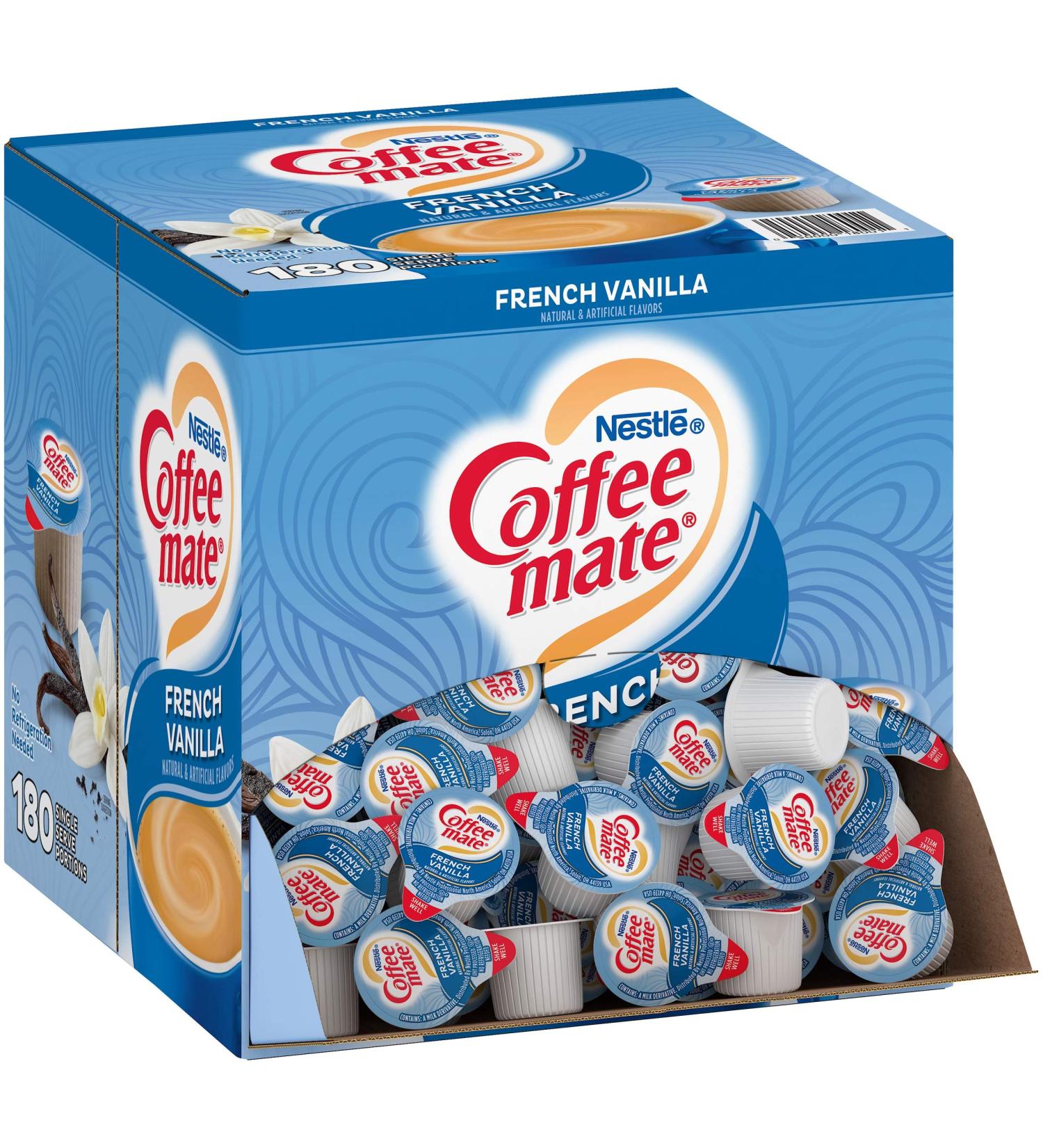 Nestle Coffee mate French Vanilla Liquid Creamer Singles - 180 Count Box (Pack of 1) | Non-Dairy, No Refrigeration - Buy Online on GoSupps.com