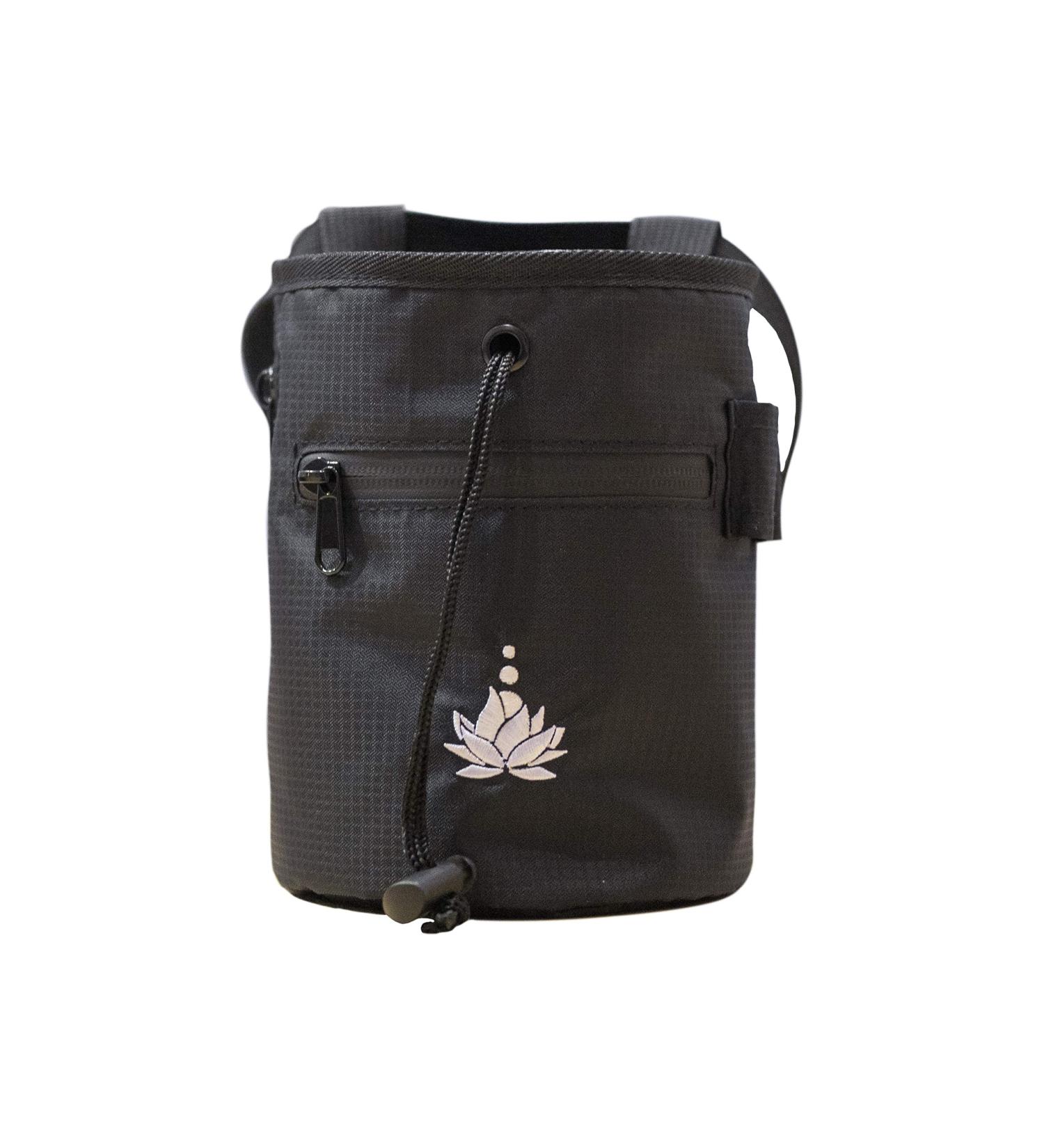 Chalkra Chalk Bag with Carabiner Clip, Belt, Brush Loops, and Zip-Up Pockets for Climbing, Bouldering, Gymnastics, Cross Fit, Weightlifting - Buy Online on GoSupps.com
