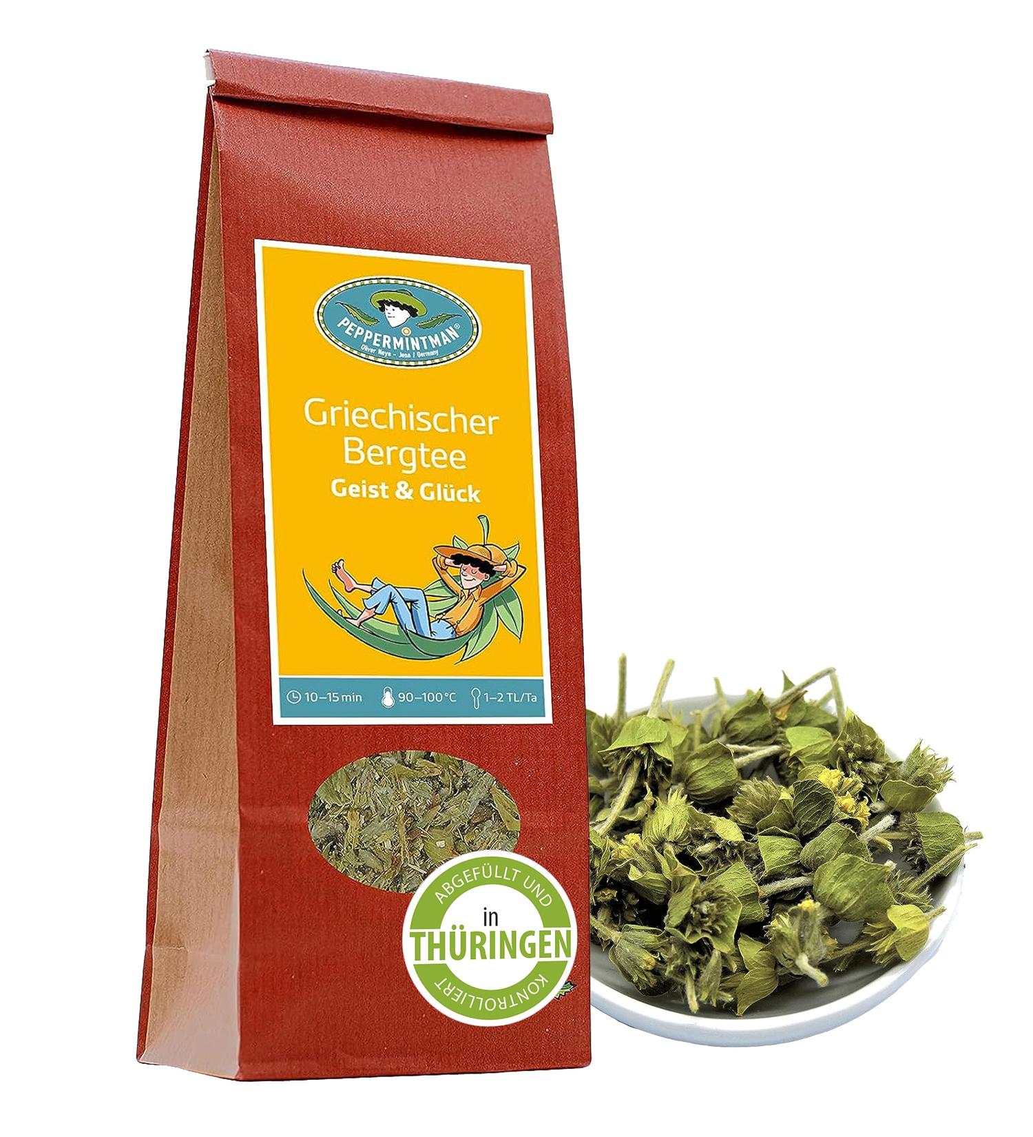  PEPPERMINTMAN Greek mountain tea - Highly aromatic - Loose leaf and dried - PEPPERMINTMAN - Premium quality tea - Greek origin (60 g) - Buy Online on GoSupps.com