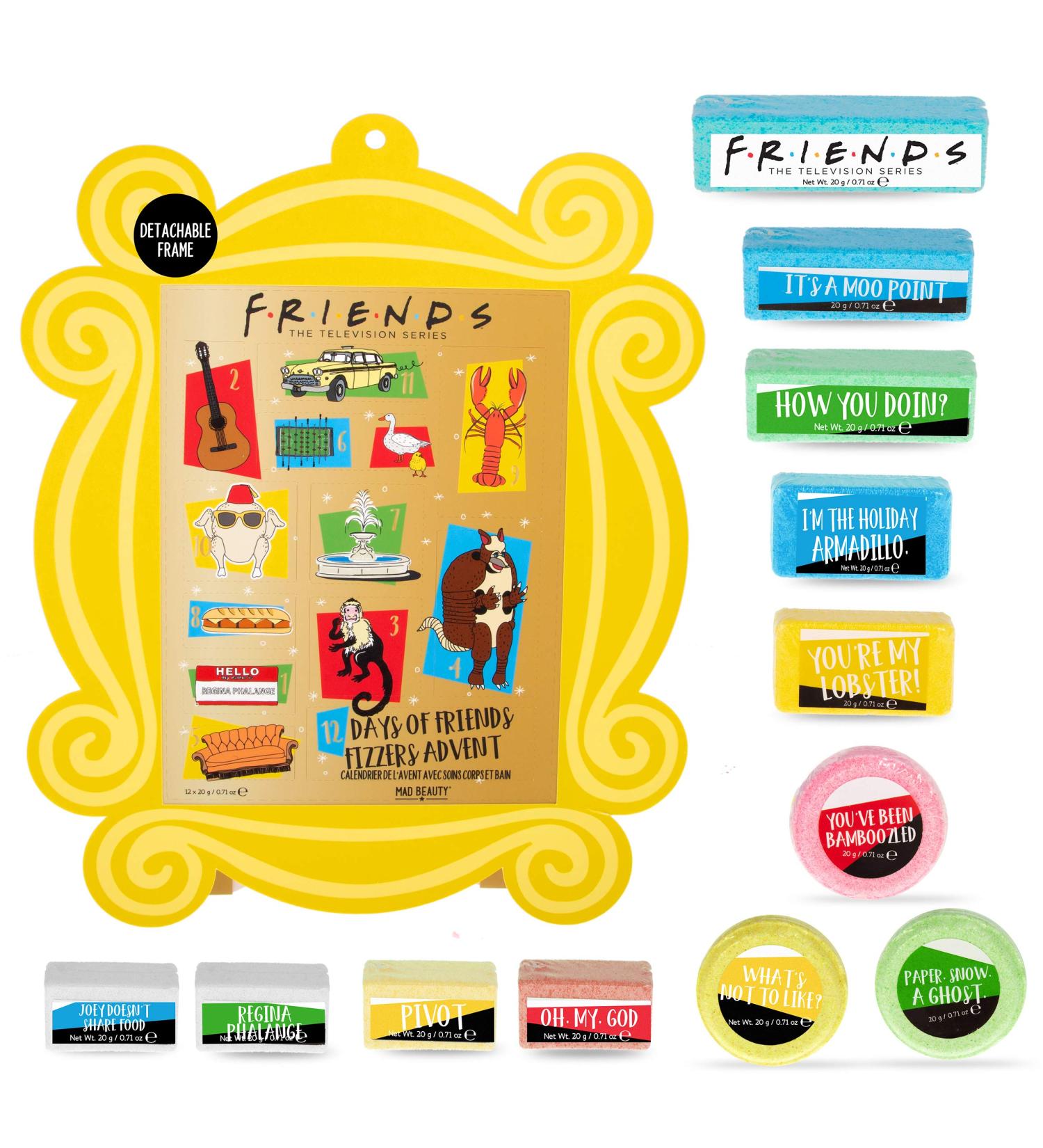 Friends TV Show Bath Fizzers Advent Calendar - 12 Days of Scented Body Care and Bath Bombs for Healthy Skin Glow - Buy Online on GoSupps.com