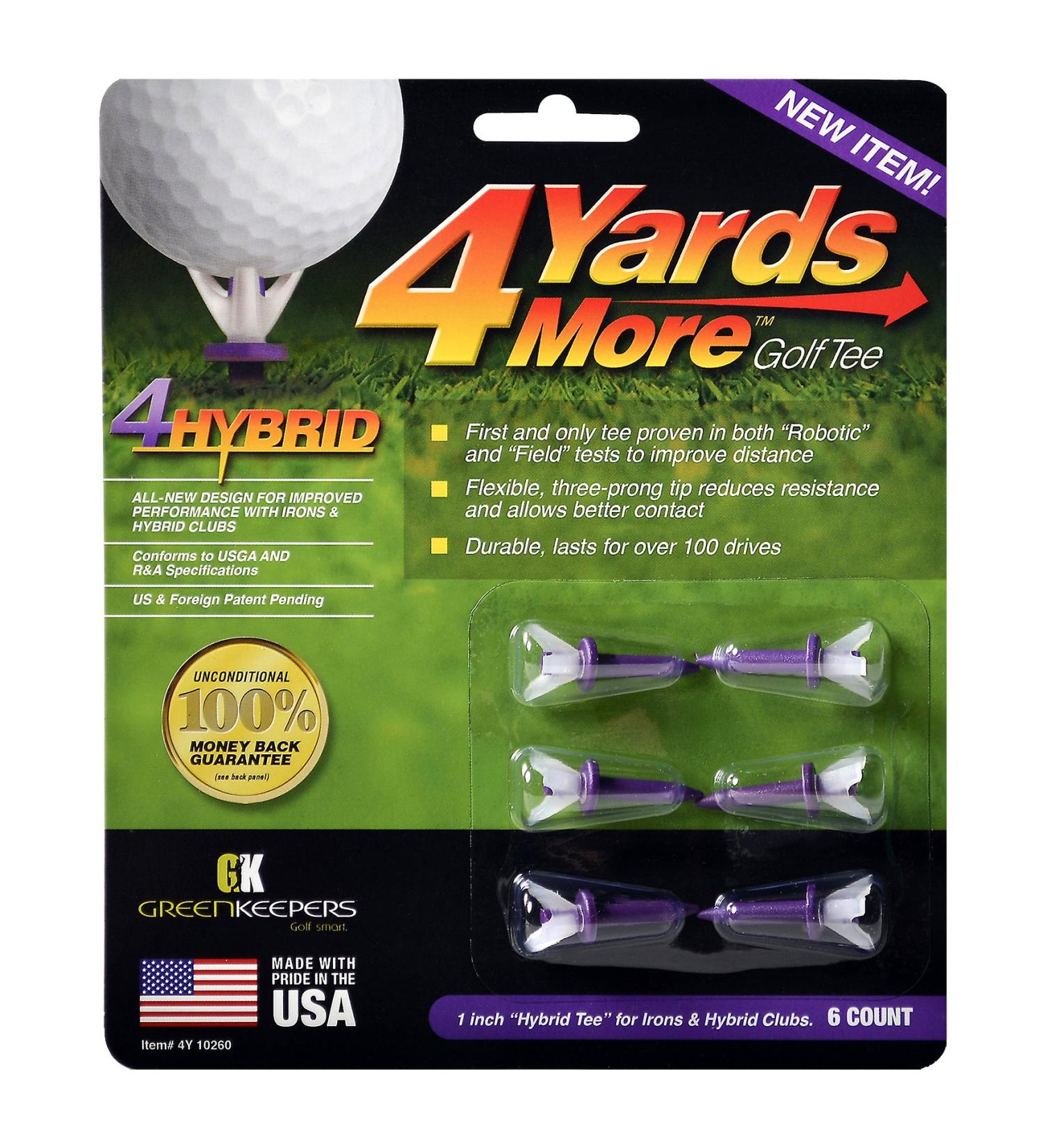 Greenkeepers 4 Hybrid Golf Tee , Purple , 1"