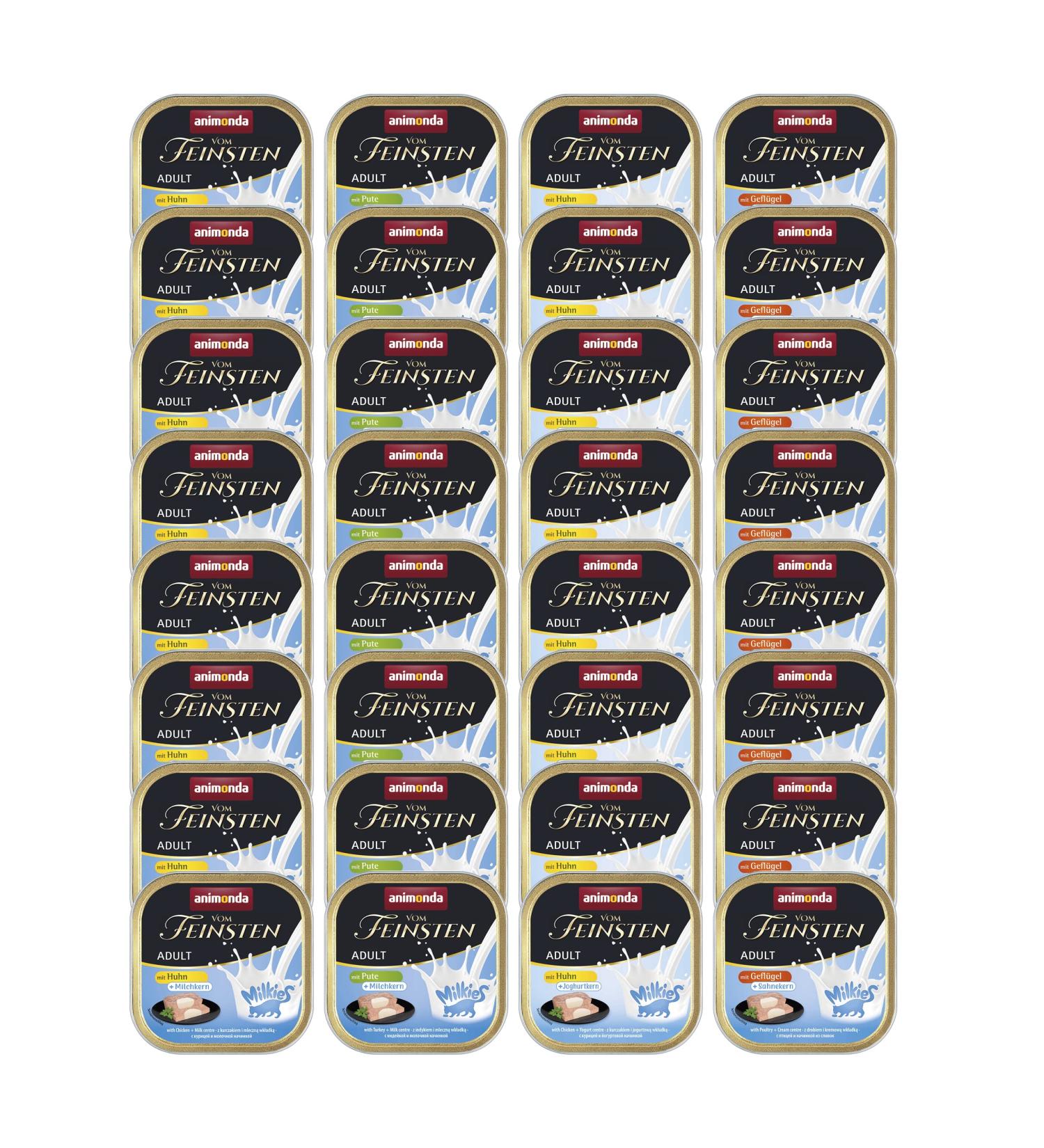 Animonda Vom Feinsten Adult Cat Food - Gourmet Wet Food with Milk Core 32 x 100g - International Shipping Available - Buy Online on GoSupps.com