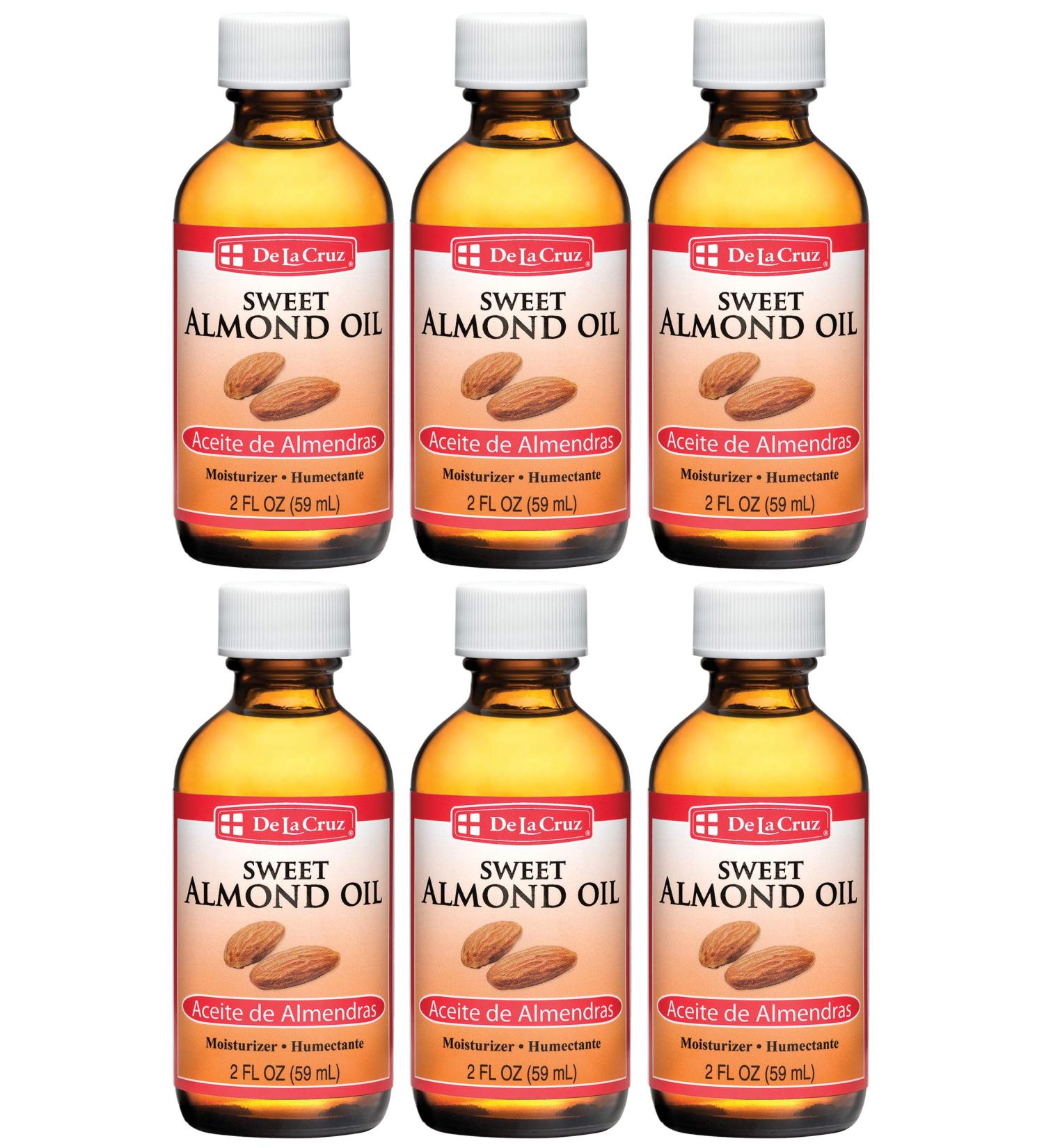 De La Cruz Sweet Almond Oil 2 fl oz - Natural Moisturizer & Skincare Benefits - Buy Online on GoSupps.com