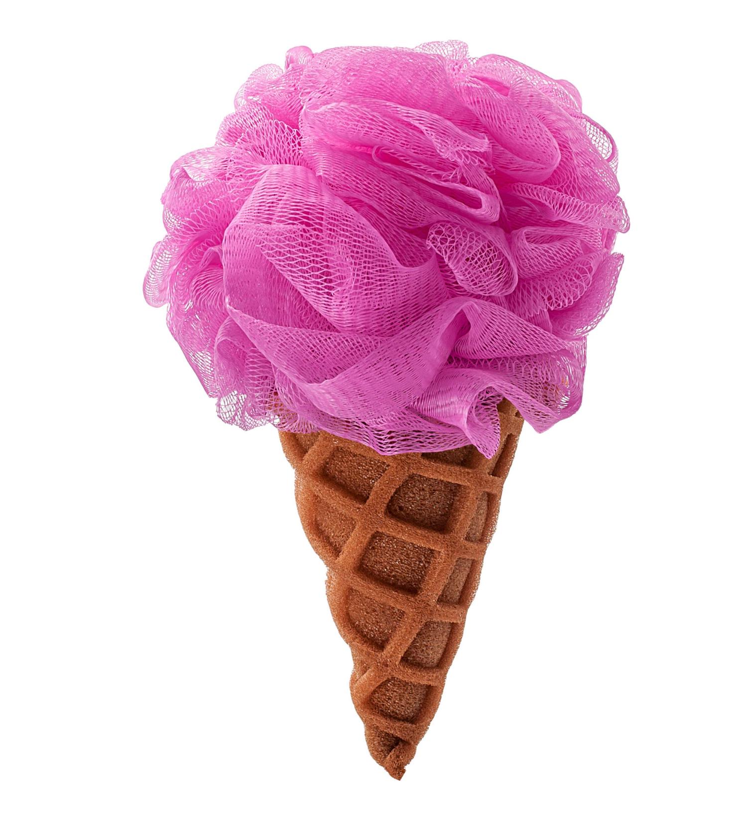 3D Ice Cream Bathing Sponge - Pink Massage Sponge for Kids & Adults - Relaxing Shower Experience - Buy Online on GoSupps.com