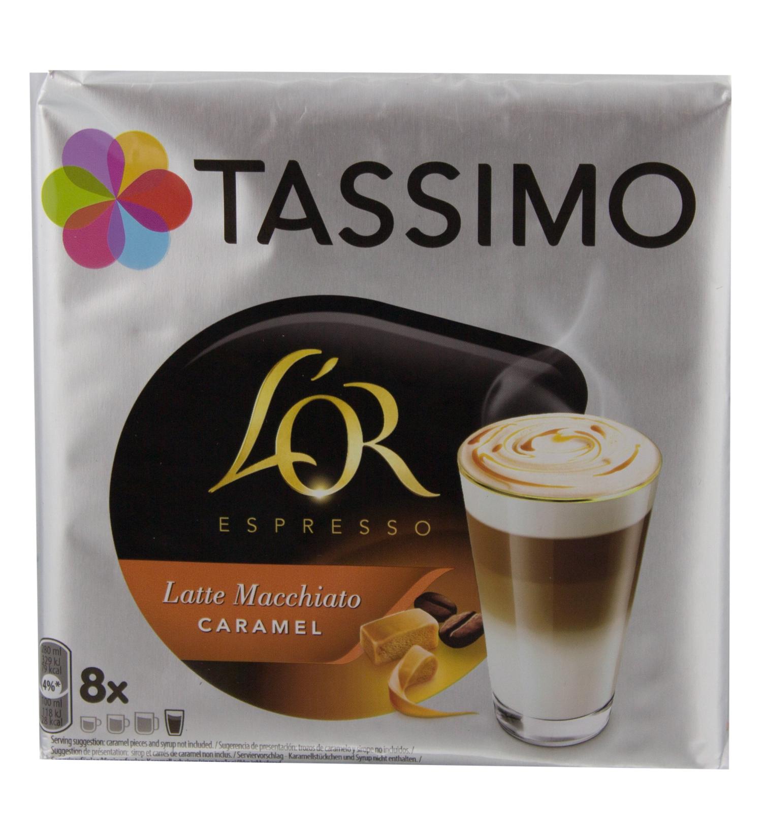 JACOBS Douwe Egberts BV Tassimo LOR Espresso Latte Macchiato Karamel Koffie Capsules Melkkoffie 8 Servings - Buy Online on GoSupps.com