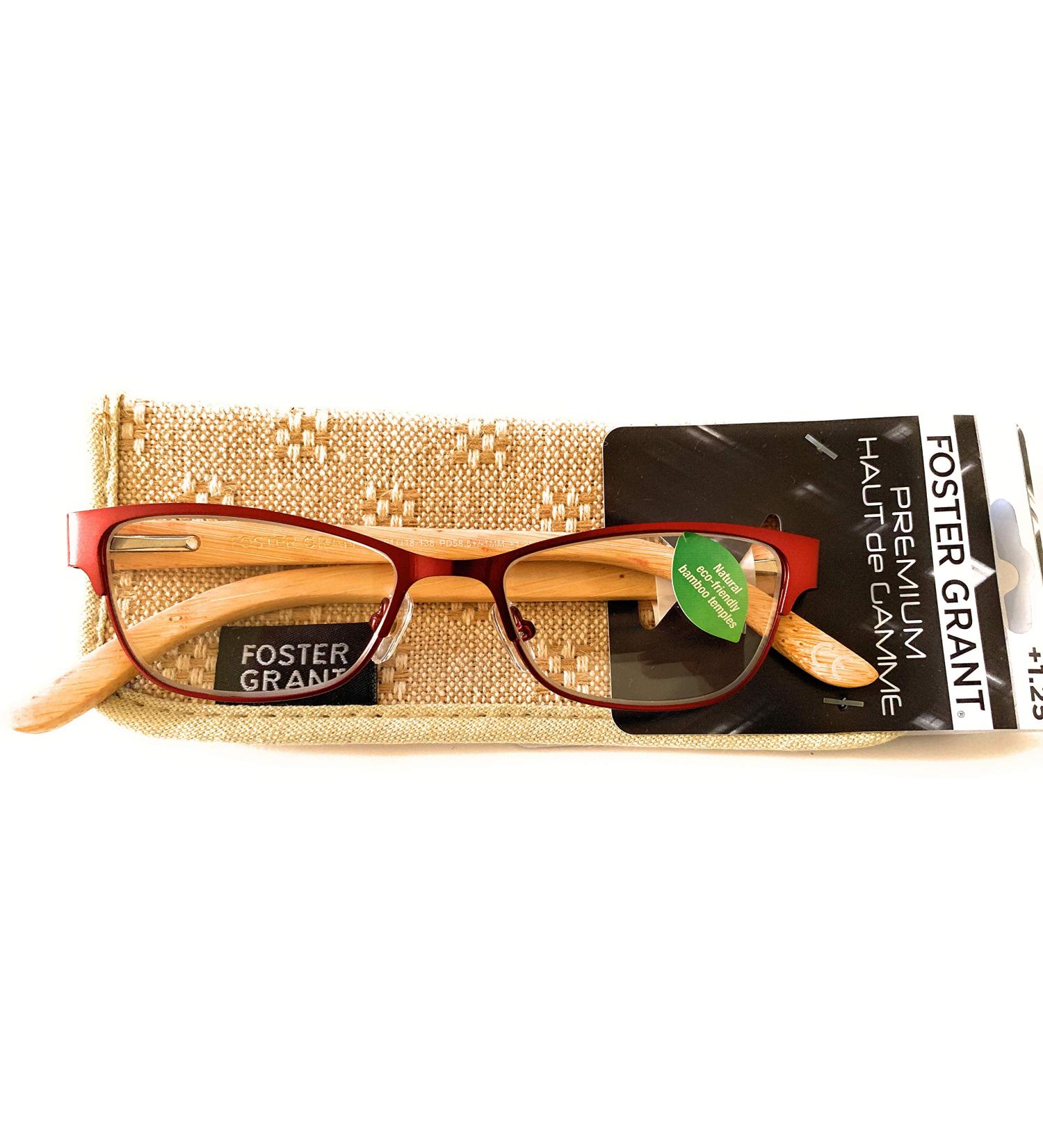 Foster Grant Women's Bamboo Carmel Premium Reading Glasses +1.25