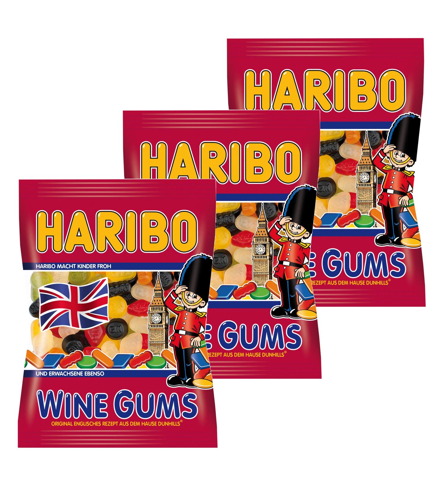  HARIBO HARIBO Wine Gums Set of 3 Rubber - Babyours - Wine Rubber Fruit Rubber in Bag Pouch 200 g - Buy Online on GoSupps.com