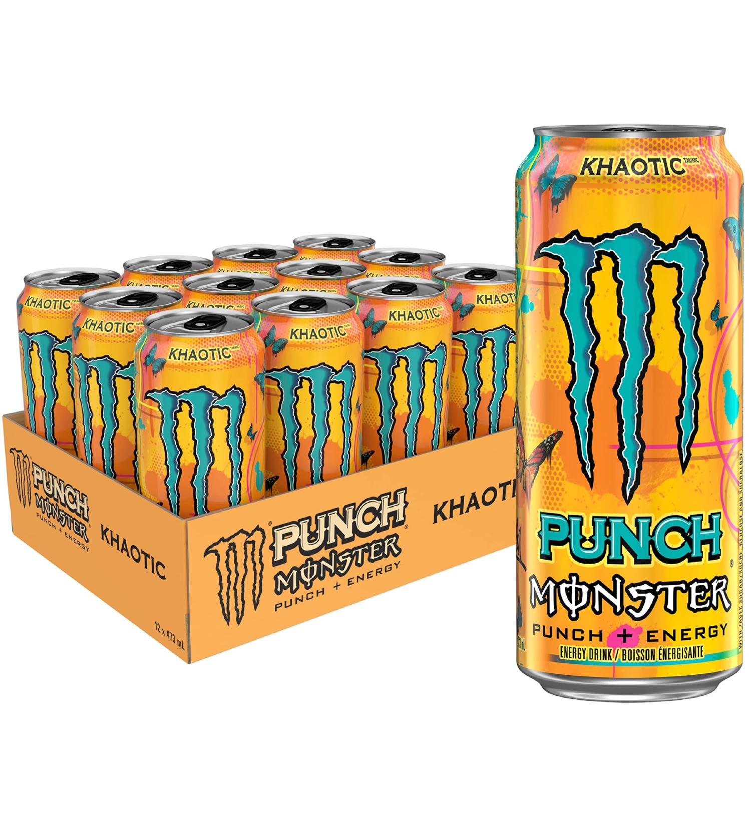 Monster Energy Punch Khaotic 473mL Cans Orange 473ml (Pack of 12) - Buy Online on GoSupps.com