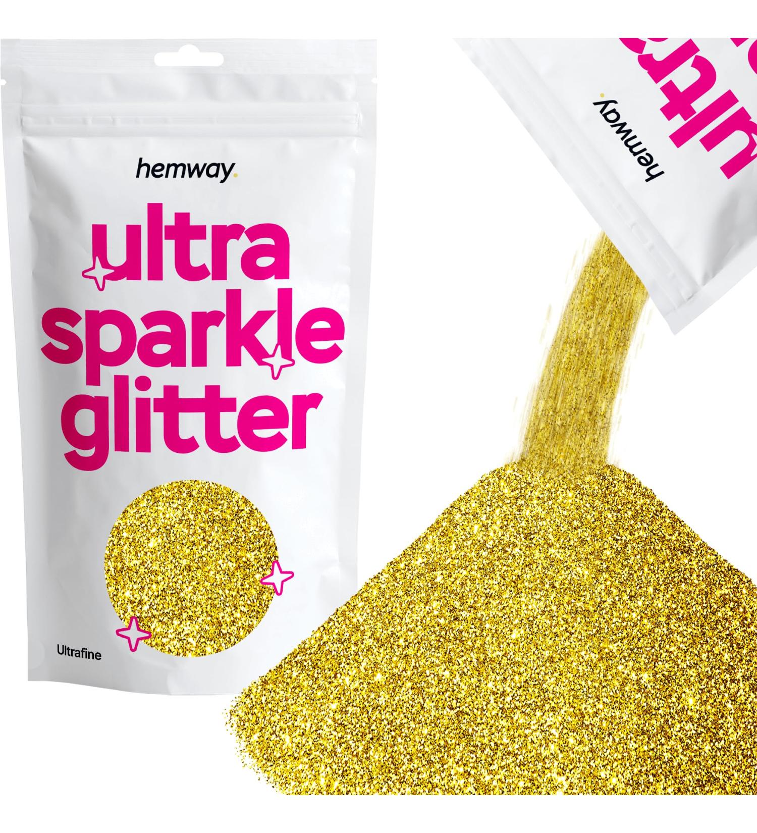Hemway Ultra Sparkle Glitter Gold 100g - Multi-Purpose Epoxy Resin for Arts, Crafts, and Beauty | Cosmetic Safe for Body, Hair, Face, Nails | Ideal for Weddings, Tumblers, Flowers - 0.35oz - Buy Online on GoSupps.com