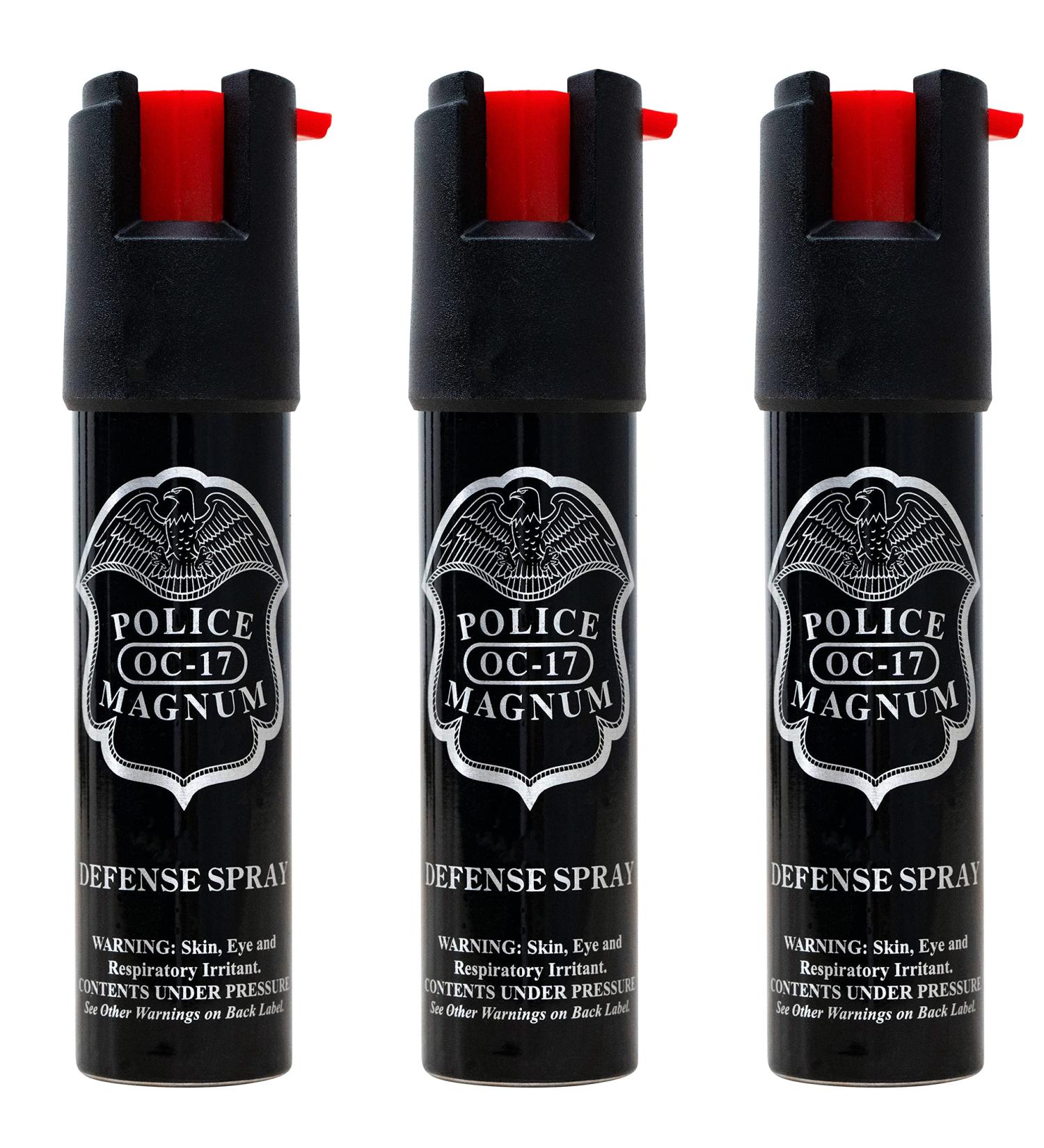 Police Magnum Compact Pepper Spray Self Defense - Tactical Maximum Heat Strength OC - Made in the USA (3 Pack) - Buy Online on GoSupps.com