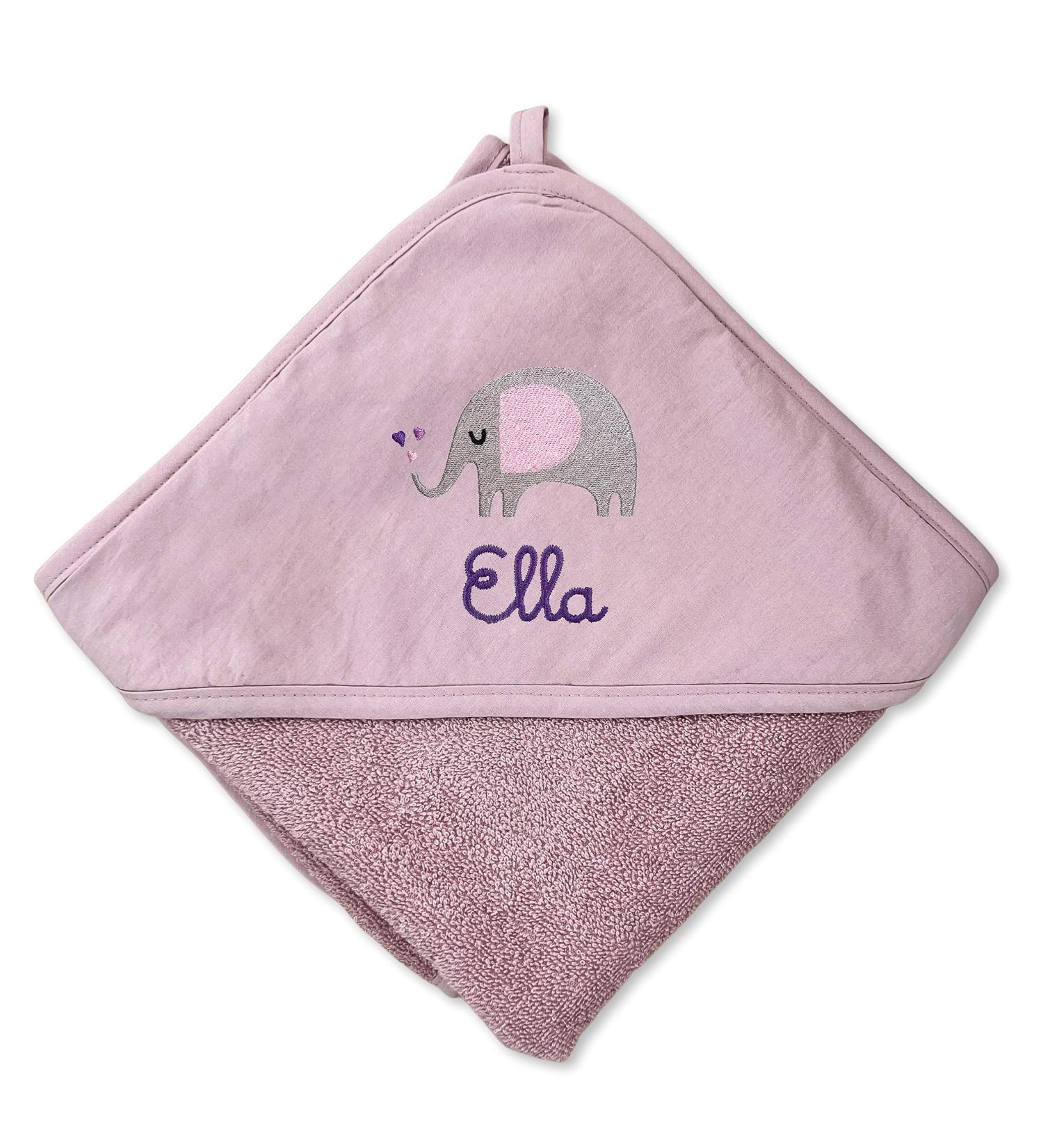 Personalized Upstitch Studio Hooded Baby Towel - Mauve 75x75cm Cotton Towel for Girls - Buy Online on GoSupps.com