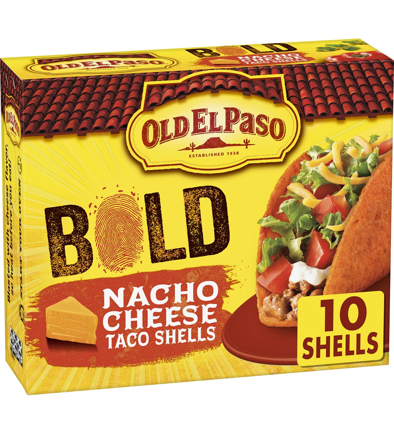 Old El Paso Stand 'N Stuff Bold Nacho Cheese Flavored Taco Shells 10ct, Pack of 6 - Buy Online on GoSupps.com