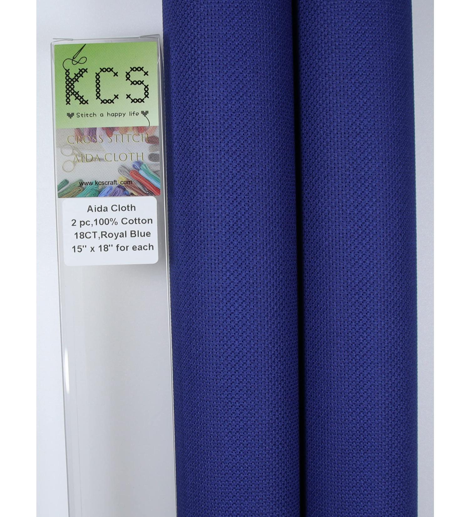KCS 15 x 18 Cross Stitch Cotton Aida Cloth Fabric - Royal Blue 18CT (2 pc) | Needlework Supplies - Buy Online on GoSupps.com