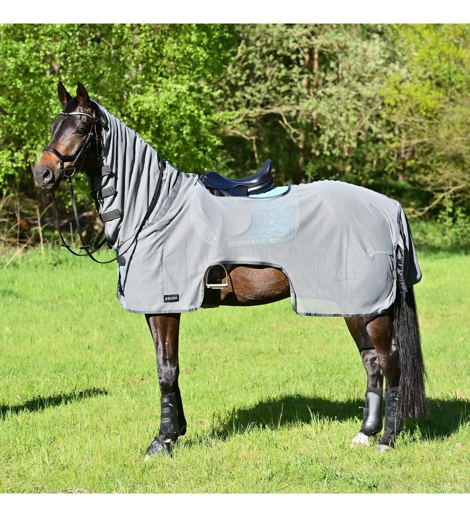 Busse Fly Riding Rug Moskito III Navy with Neck Part 135 Grey