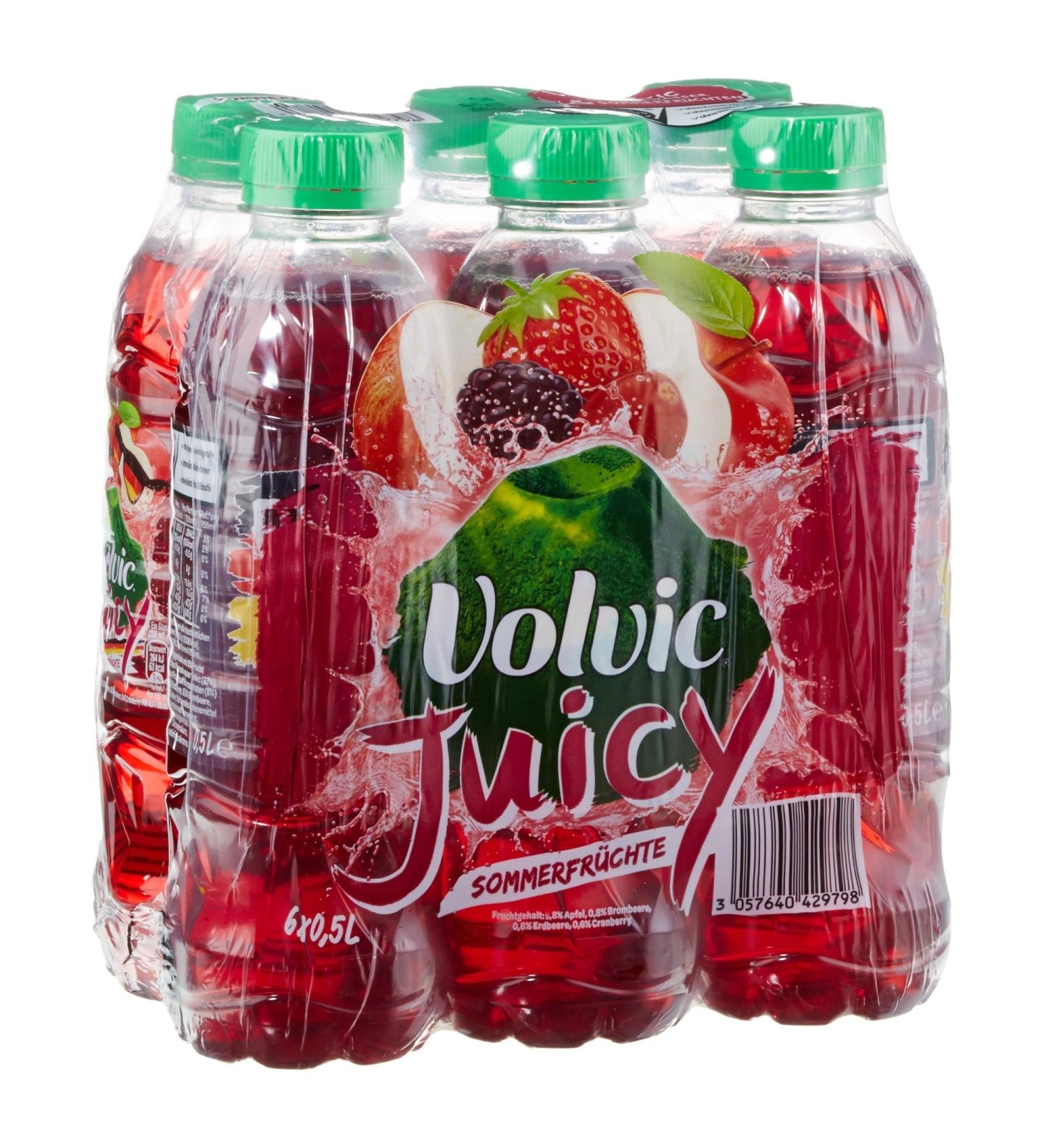 Volvic DPG Juicy Summer Fruits - 6 x 0.5L Disposable Bottles | Refreshing Hydration for Summer - Buy Online on GoSupps.com