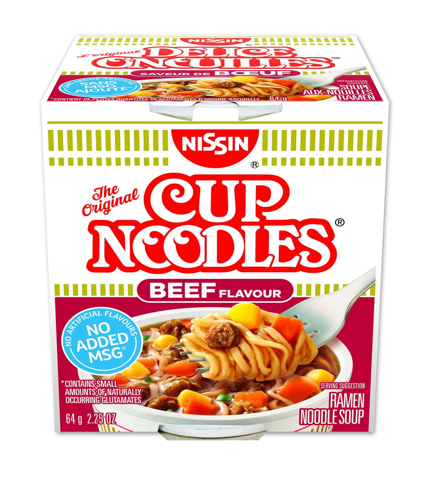 Nissin Cup Noodles Beef 64 Gram Pack of 12 - Buy Online on GoSupps.com