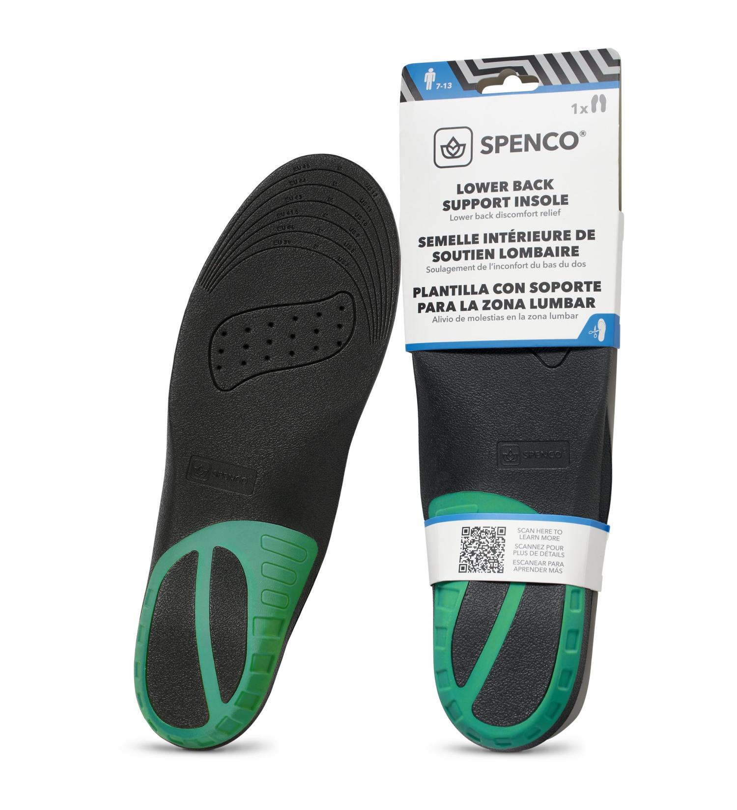 Spenco Lower Back Support Insoles - Trim to Fit for Men (7-13) & Women (5-11) | International Shipping Available - Buy Online on GoSupps.com