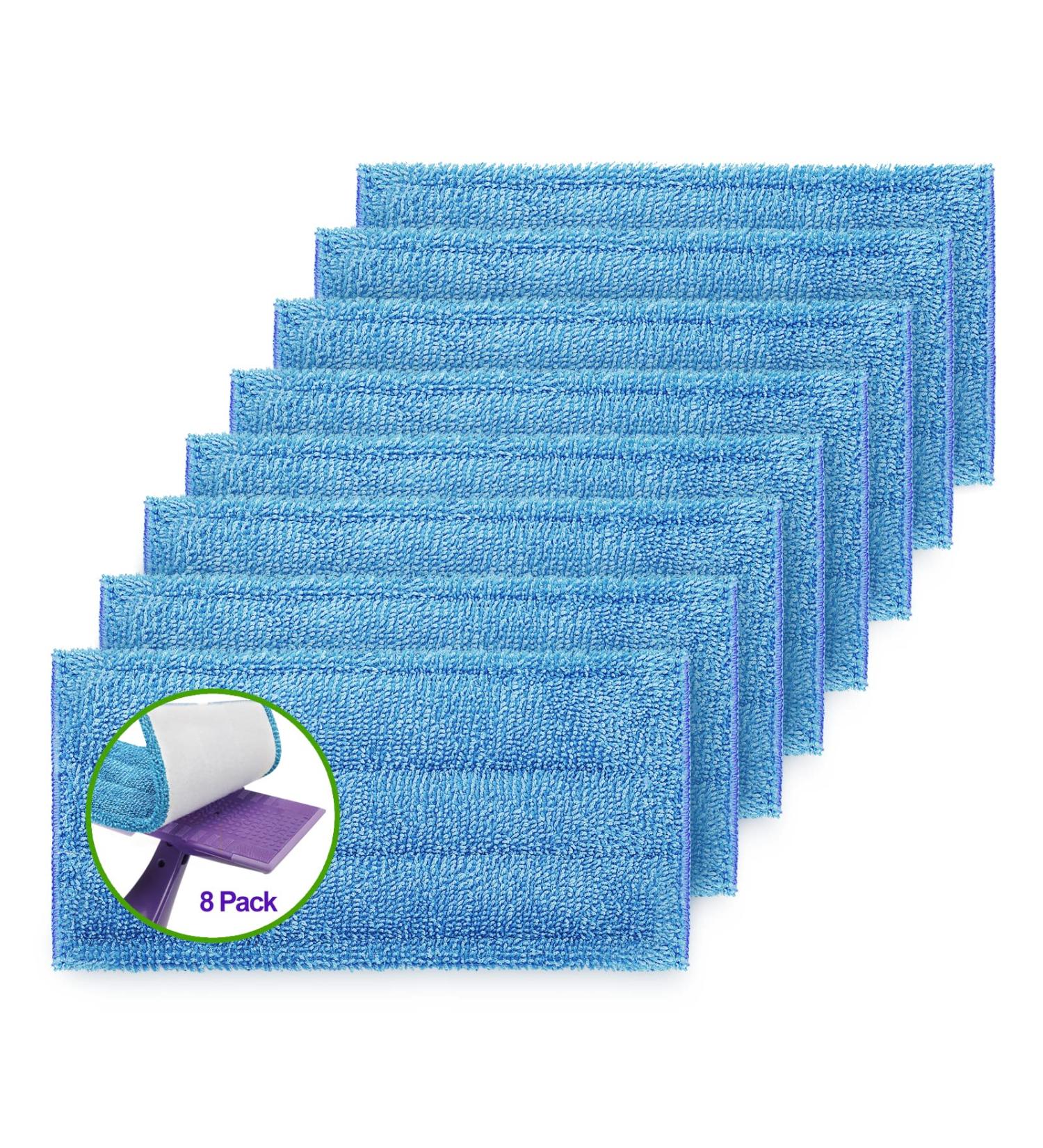 8 Pack Reusable Microfiber Mop Pads for Swiffer Wet Jet - Washable Refills for Wet & Dry Use - Durable Home/Office Cleaning Tools (Blue) - Buy Online on GoSupps.com