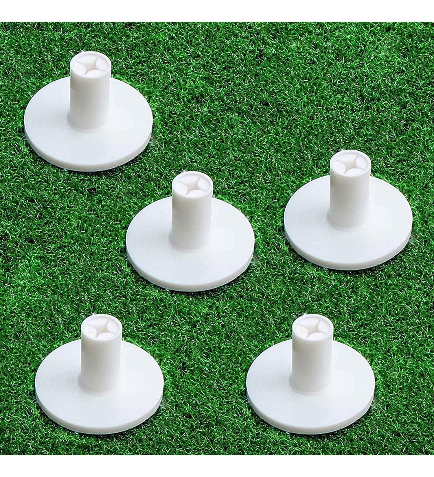 FINGER TEN Golf Rubber Tee Driving Range 5 Pack - Indoor/Outdoor Practice Mat Tee Adaptor Set - White/Black Tee Holder for Hitting Mats, 1.5 Size - Buy Online on GoSupps.com