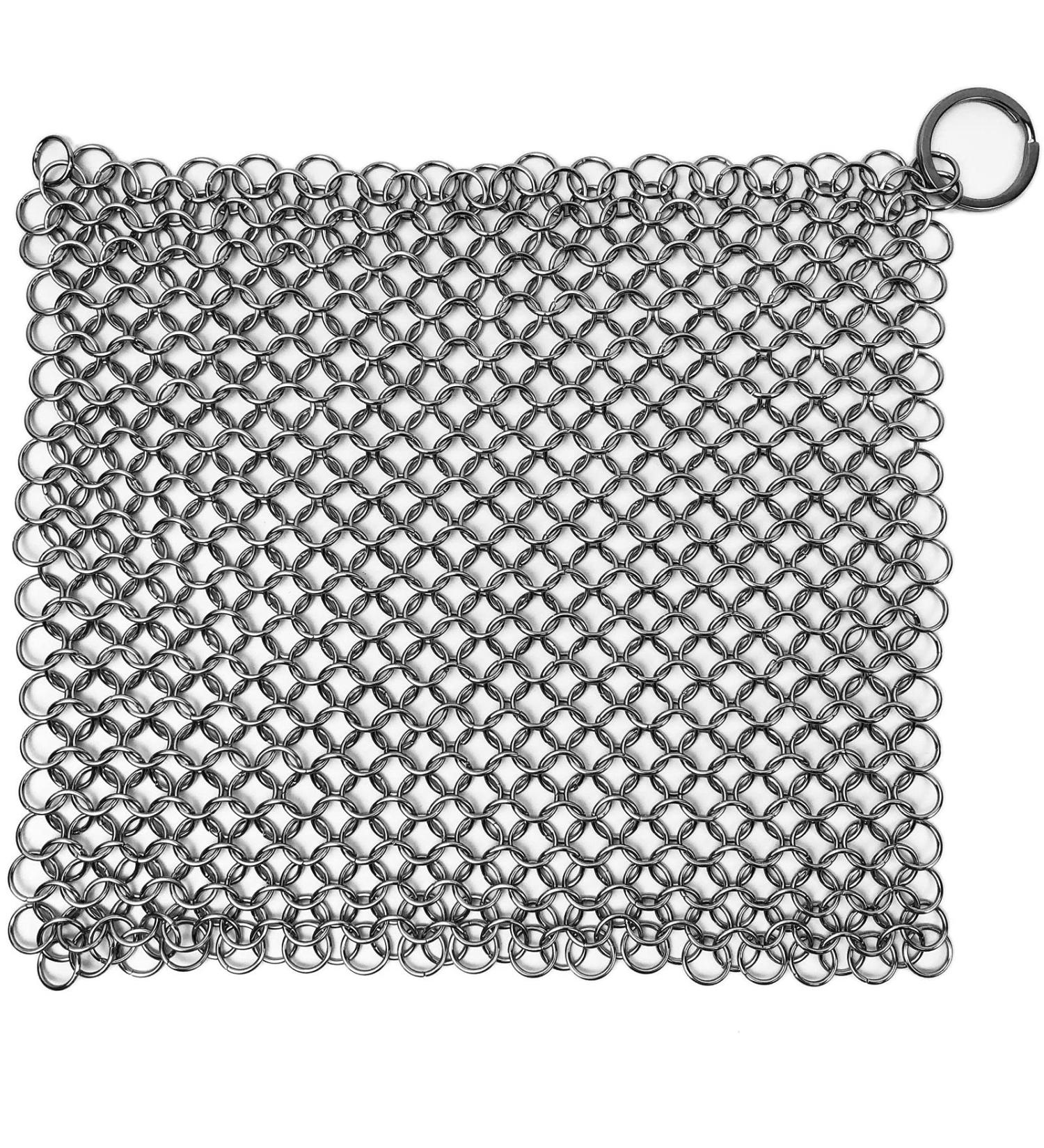 Cast Iron Cleaner Stainless Steel Chainmail Scrubber 7X7 Inch Skillet Cleaner with Hanging Ring Anti-Rust Scraper for All Types of Griddles Pots Grills & Ovens (7x7inch) 1 count (Pack of 1) - Buy Online on GoSupps.com