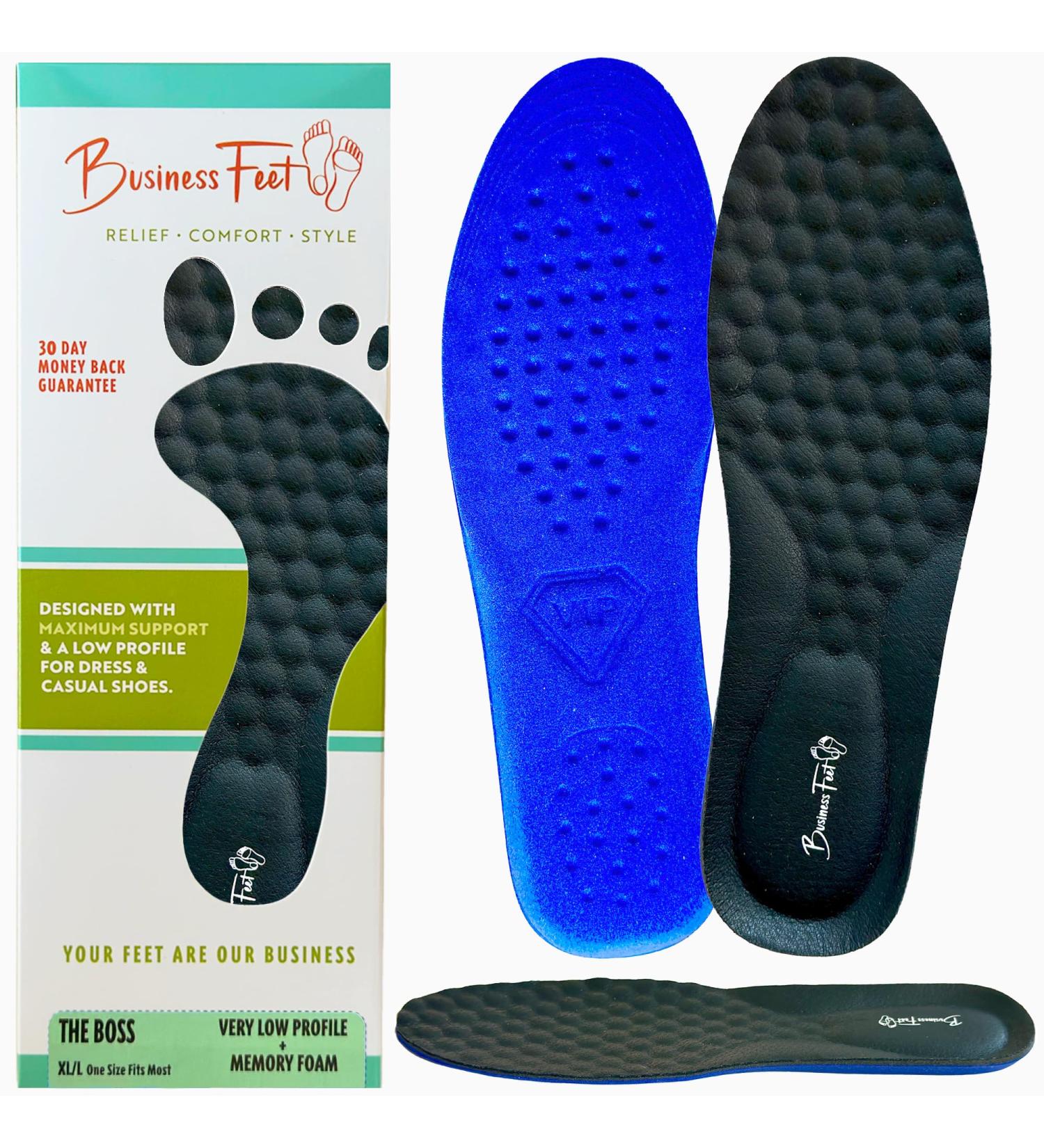 Boss! Leather Insoles & Memory Foam Inserts for Men & Women | Arch Support & Cushioning for Dress & Casual Shoes - Buy Online on GoSupps.com