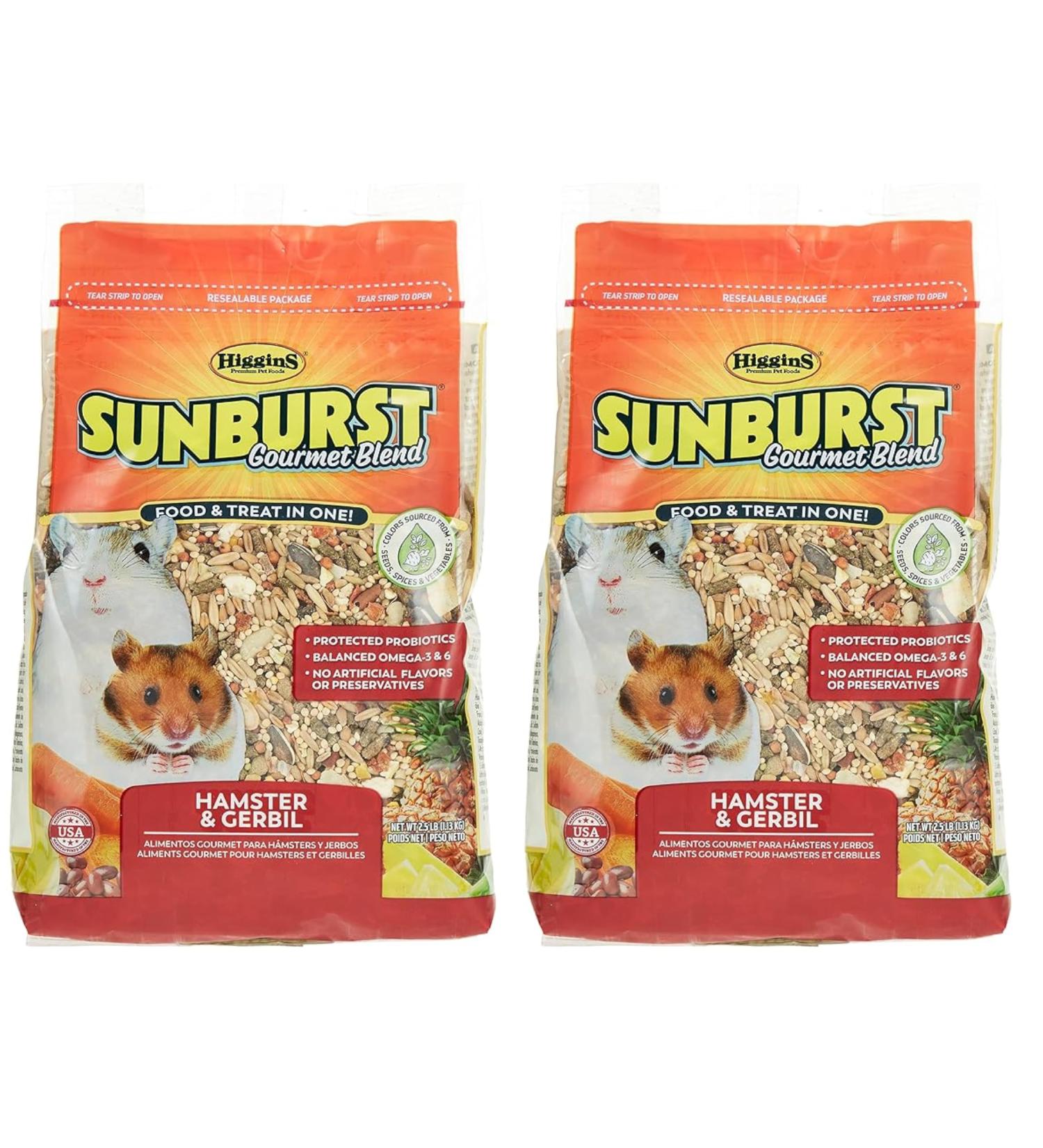 Higgins 2 Pack Sunburst Gourmet Hamster & Gerbil Food. 2.5 lb. Ea (5 POUNDS Total) - Buy Online on GoSupps.com