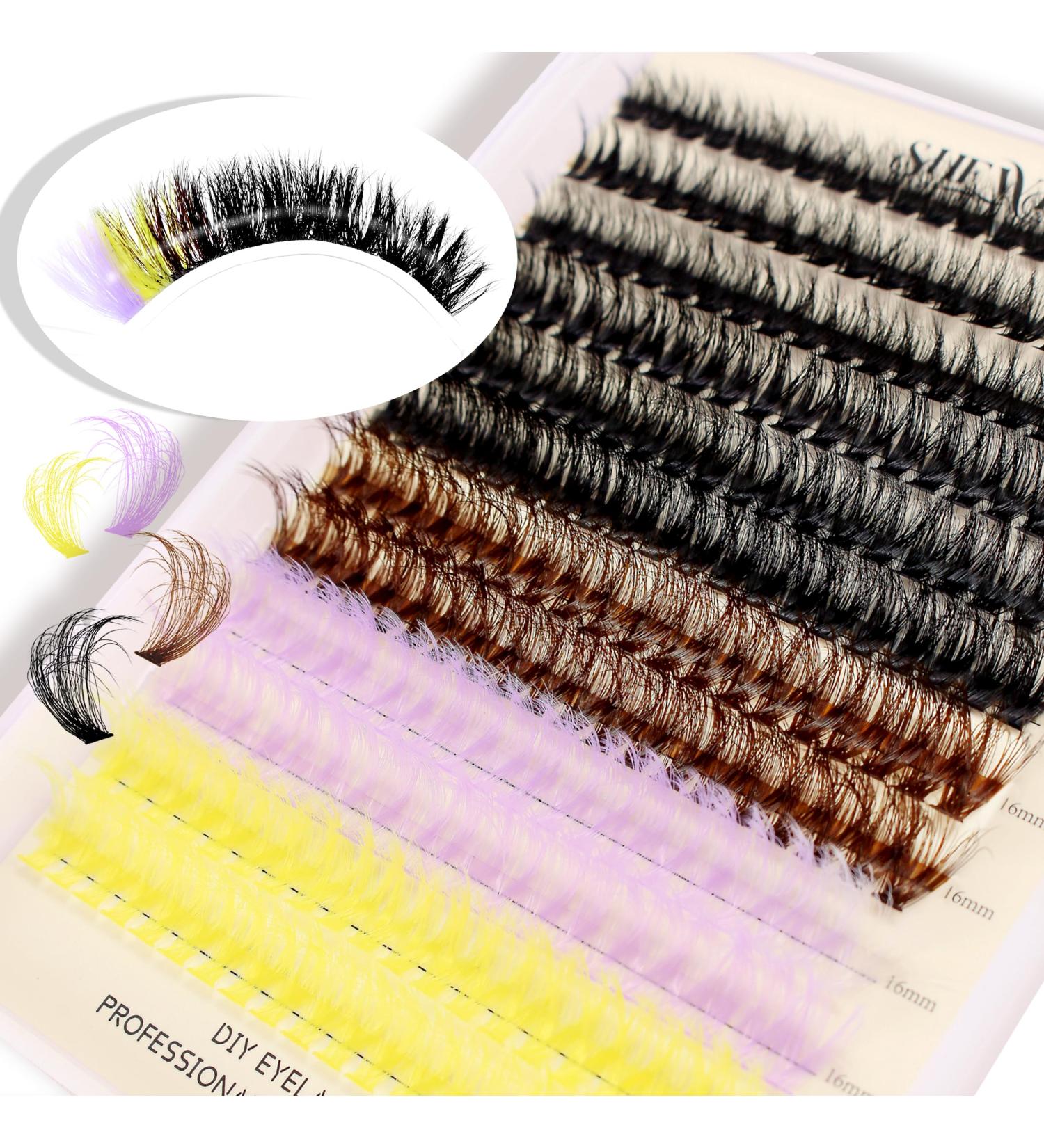 Colored Lash Clusters - Fluffy 80D Wispy Eyelashes for Beginners | 240pcs D Curl 10-16mm - International Shipping Available - Buy Online on GoSupps.com