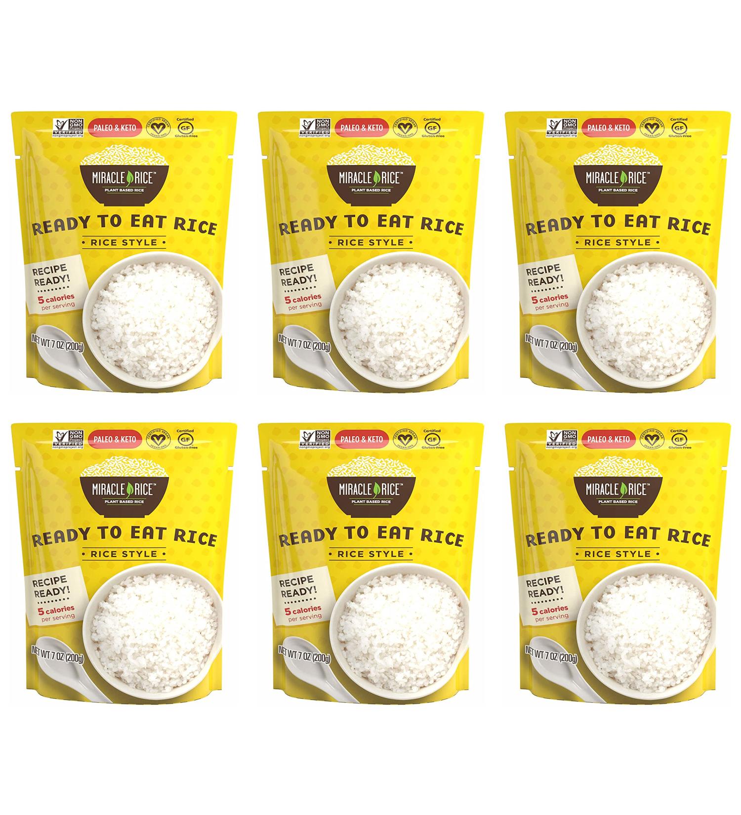 Miracle Rice - Ready-to-Eat Konjac Shirataki Rice (Pack of 6) - Keto, Vegan, Gluten-Free, Low Carb & Calorie, Soy-Free - Buy Online on GoSupps.com