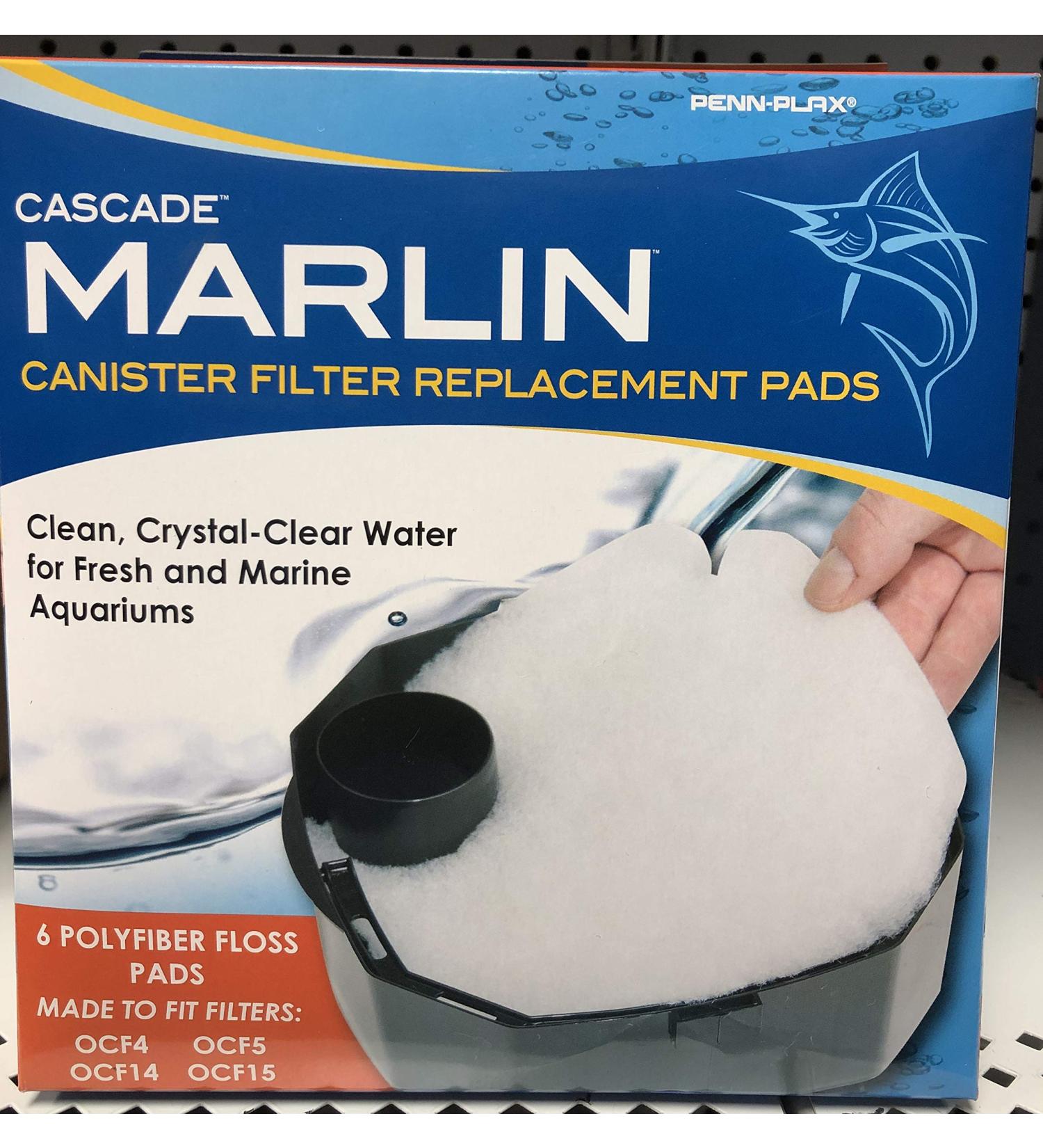 Marlin Cascade Replacement Pads (6pk Polyfiber Floss Pads OCF4 5 14 15)