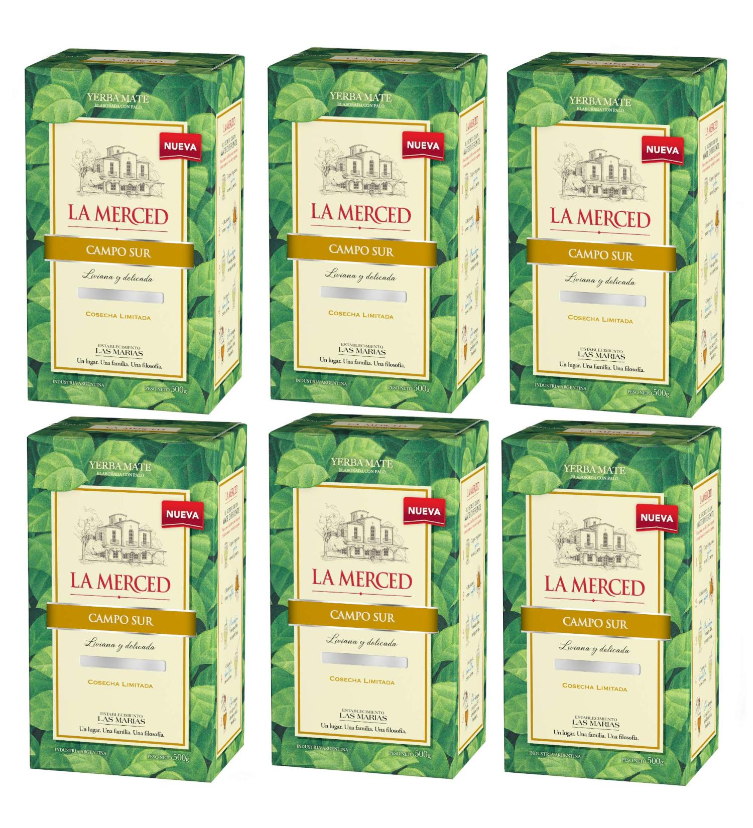 Yerba Mate La Merced Campo Sur x6