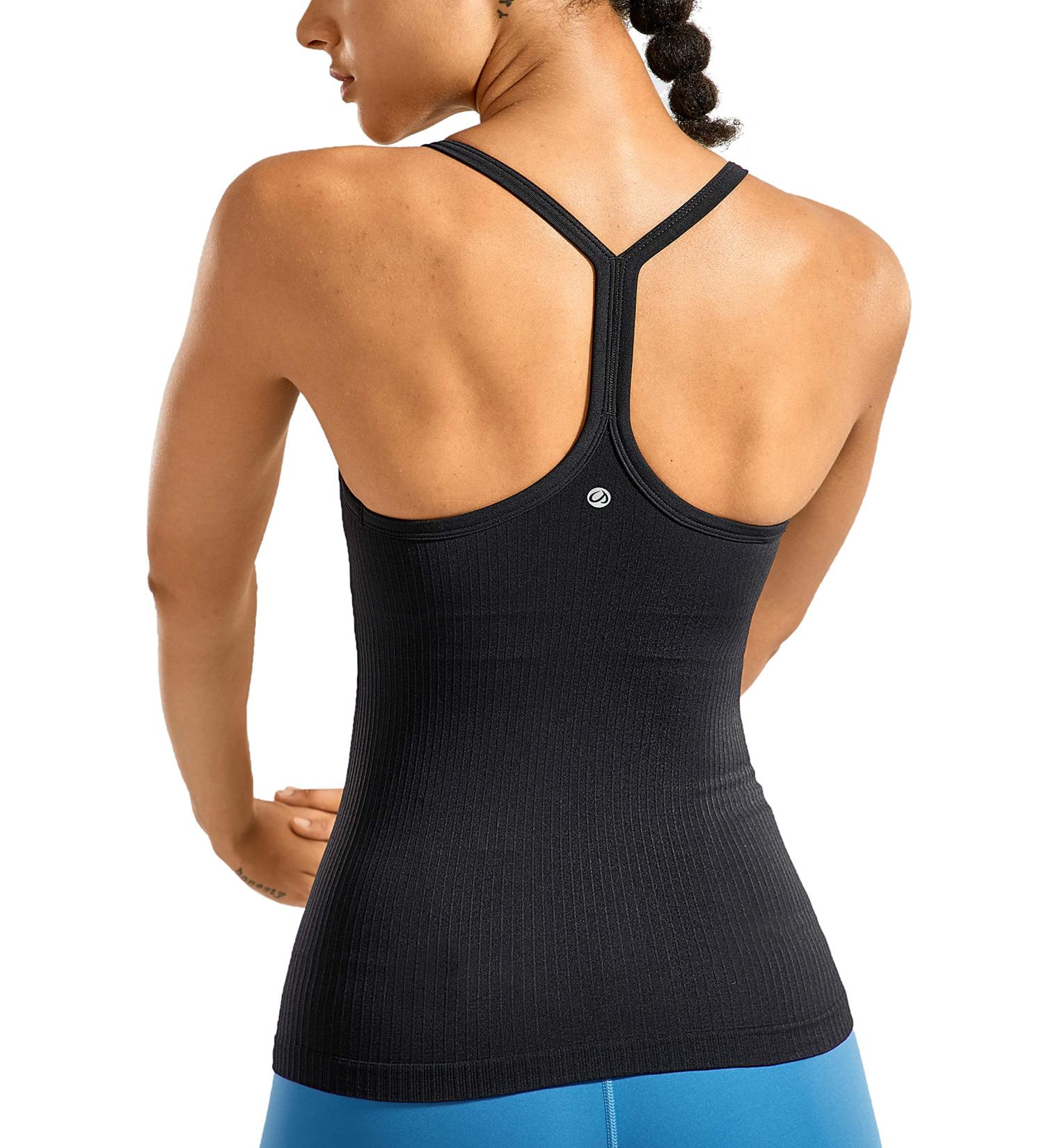 CRZ YOGA Women's Lightweight Racerback Sports Tank Top - Black Sleeveless Yoga Shirt for Summer Fitness (Size 38-40) - Buy Online on GoSupps.com