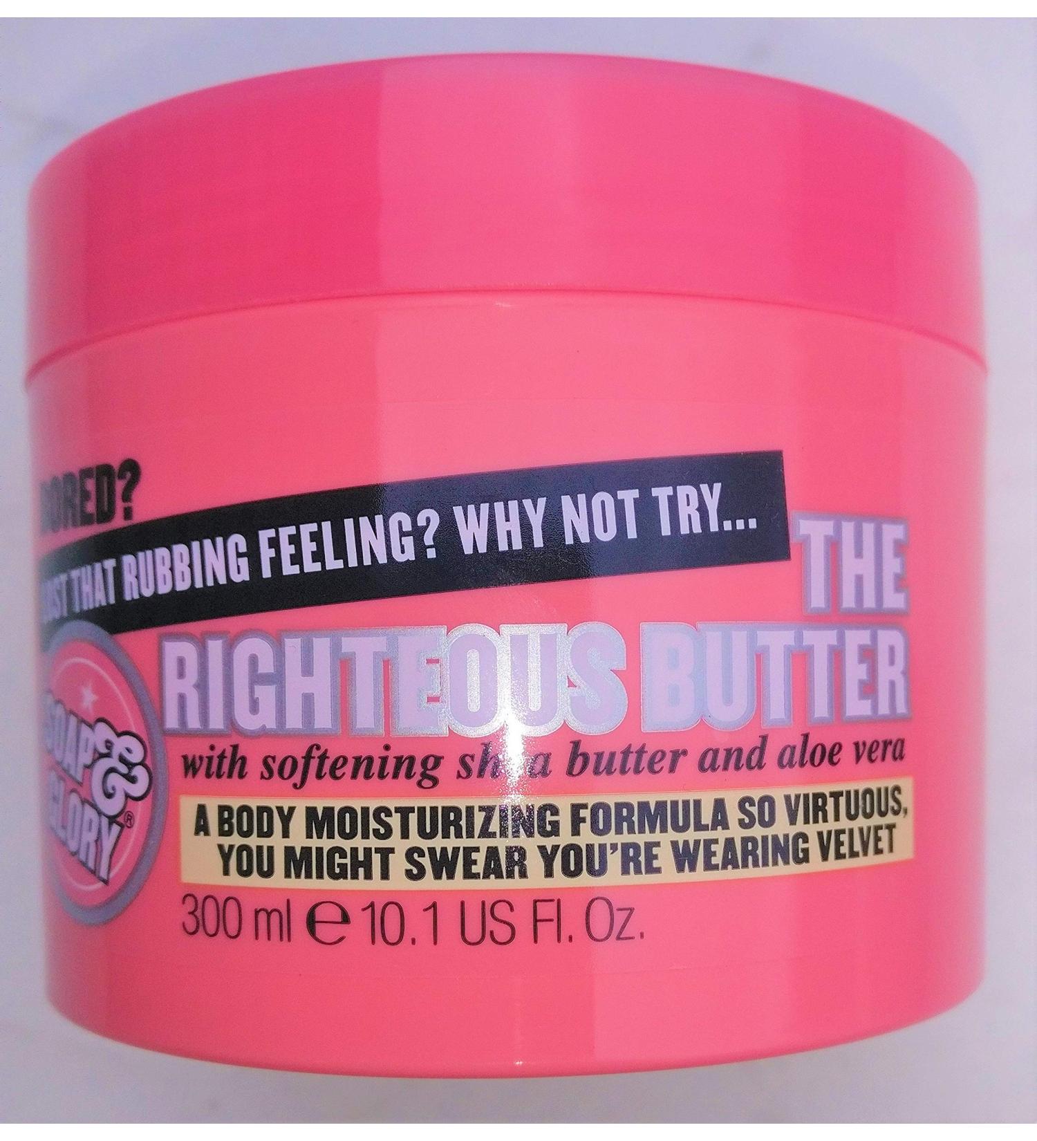 Soap & Glory The Righteous Butter 300ml - Ultra Moisturizing Body Butter | Best Skin Cream for Silky Smooth Skin | International Shipping - Buy Online on GoSupps.com