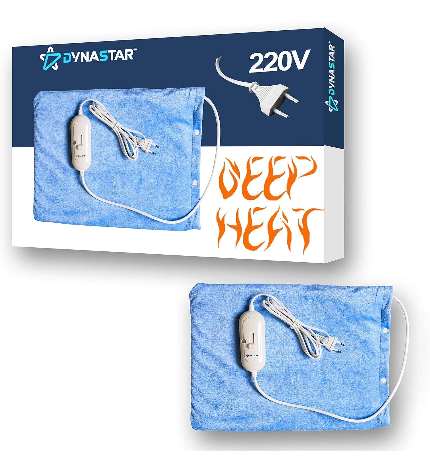 Dynastar Heating Pad 220V 240V Heating Pad With Moist / Dry Fast heating Micro Fleece Soft Removable washable cover - Buy Online on GoSupps.com
