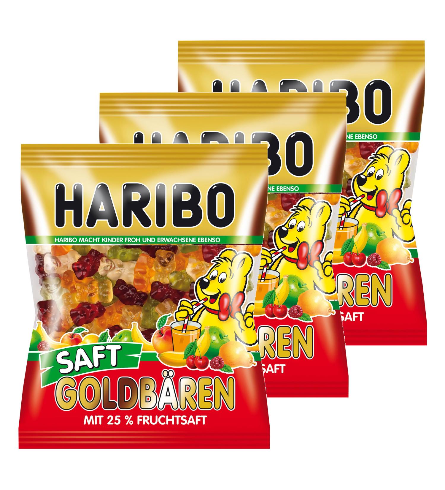  HARIBO Haribo Pack of 3 Gold Teddy Bears - Rubber Bears - In Bag - Buy Online on GoSupps.com