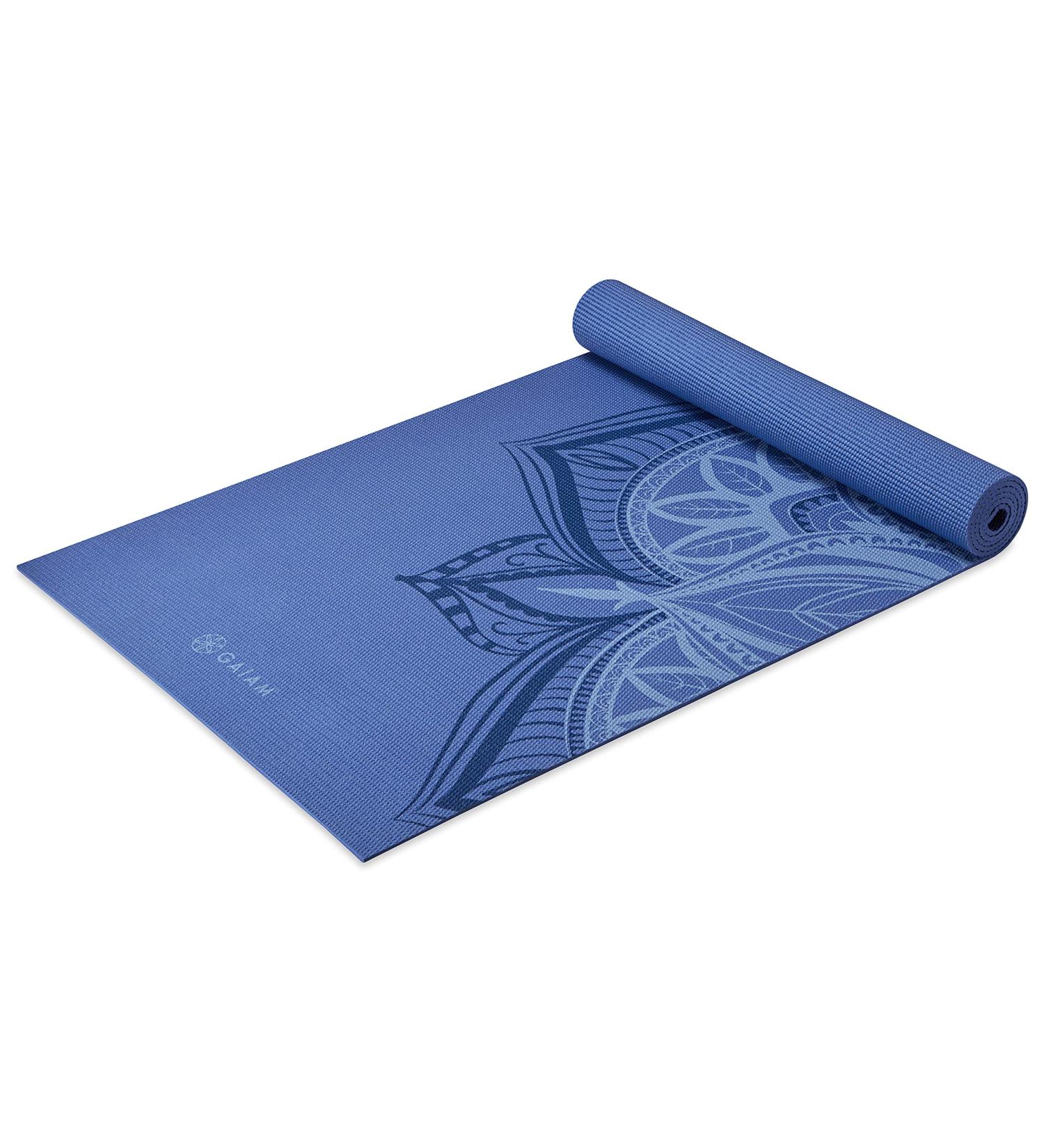 Gaiam Premium 5mm Print Yoga Mat - Non Slip Exercise Mat for Yoga, Pilates & Workouts - Altitude Point Design - 68 x 24 - Buy Online on GoSupps.com