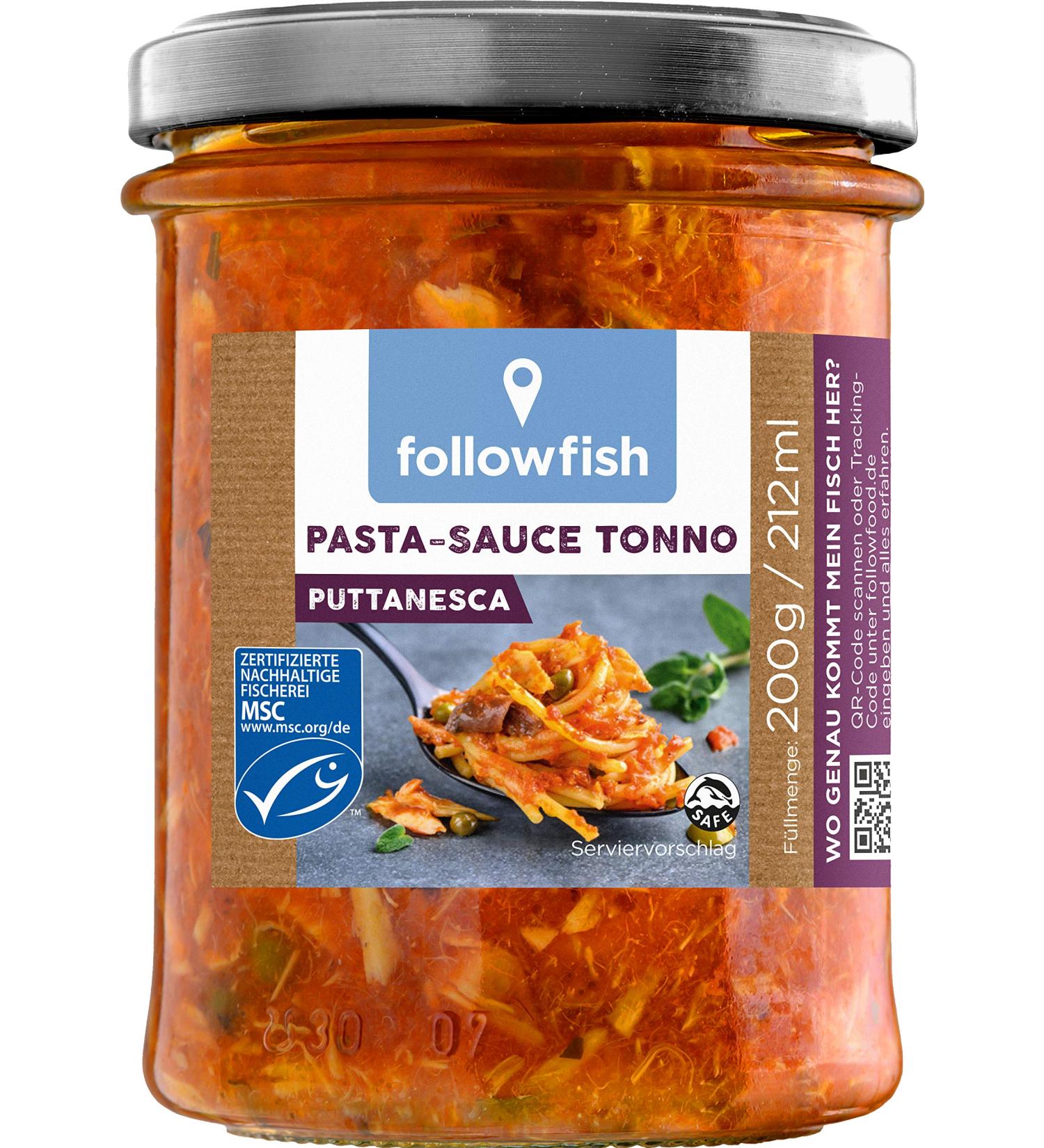 Buy Followfish MSC Tonno Puttanesca Pasta Sauce 200g - International Shipping Available - Buy Online on GoSupps.com