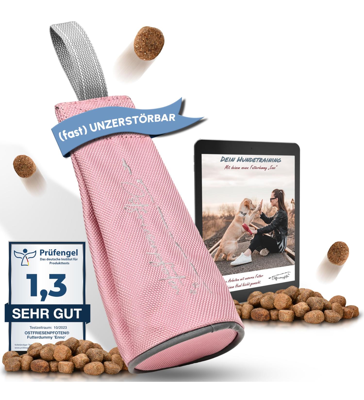 Ostfriesenpfoten Durable Dog Food Bag Enno - Washable No Metal Eyelets Old Pink Size S | Perfect for All Breeds | Includes Agility Training eBook - Buy Online on GoSupps.com