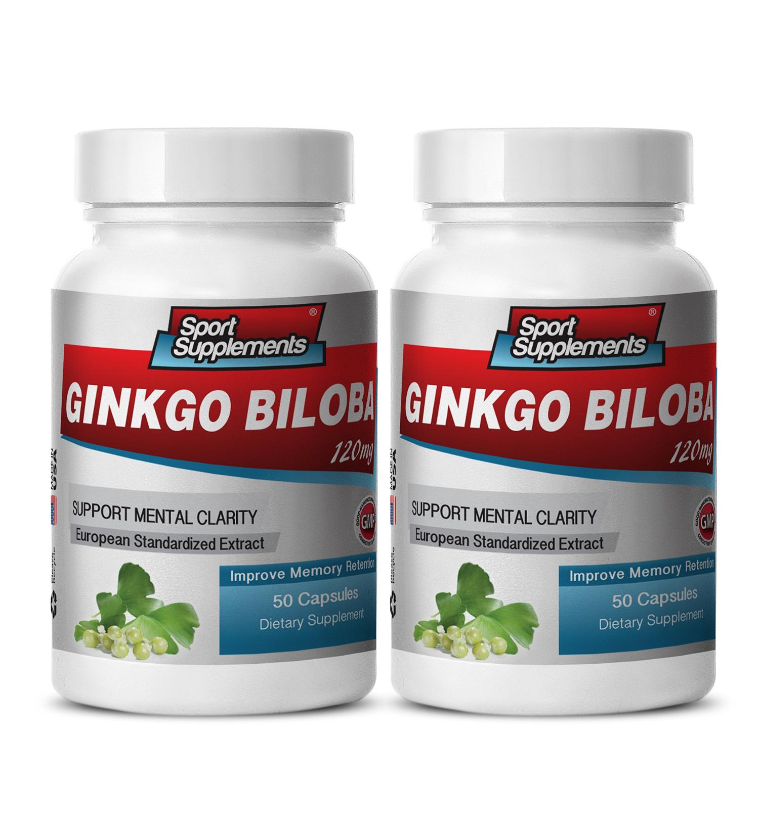 antioxidant Vitamins - Ginkgo BILOBA 120MG - Memory Support - Gingko Supplements - Brain and Memory Power Boost Brain and Memory Supplements Brain Booster Brain Booster Pills - 2B 60 Capsules