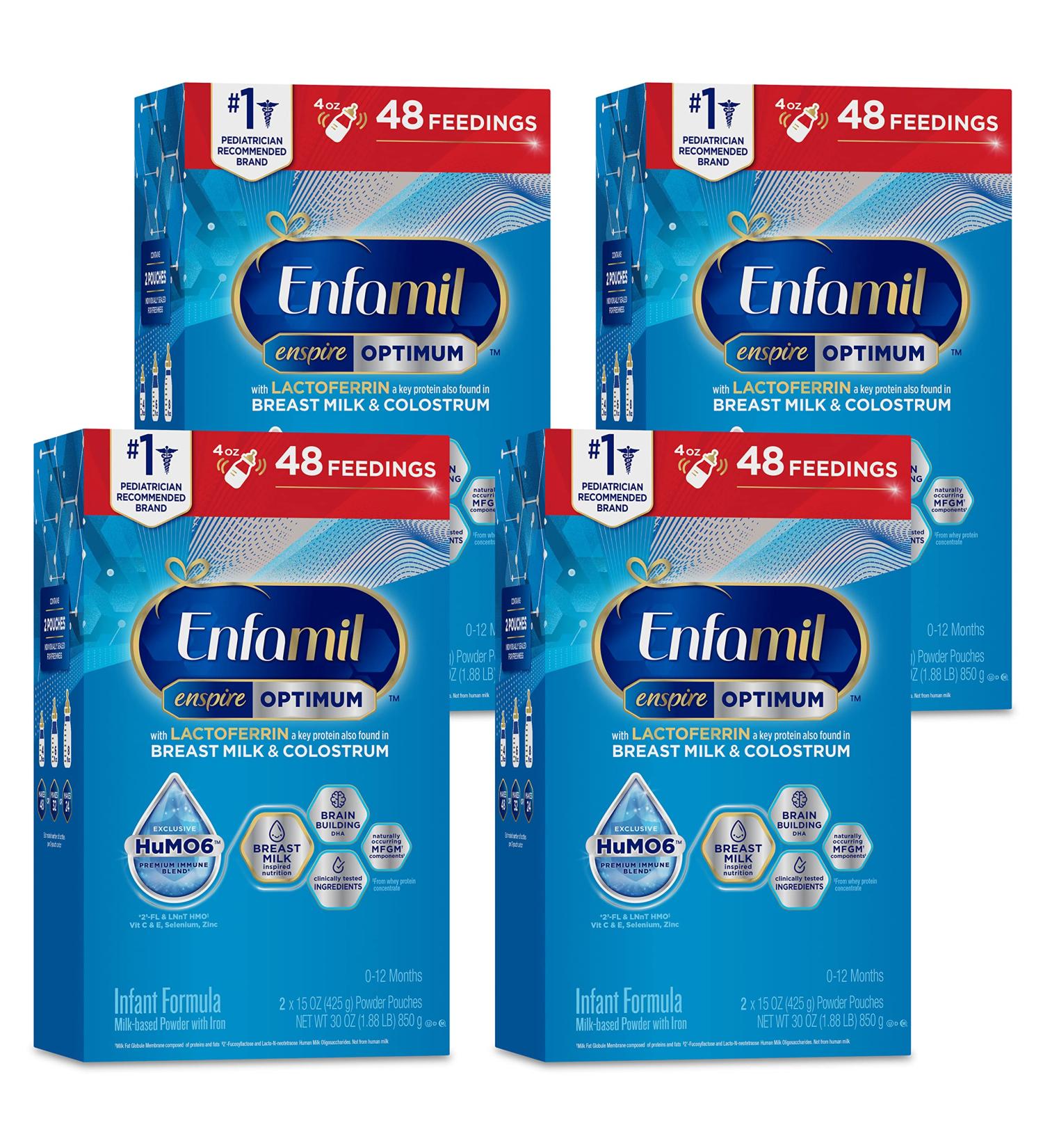 Enfamil Enspire Baby Formula | Immune-Supporting Lactoferrin & Brain Building DHA | Closest to Breast Milk | 30oz Refill Box 4 Pack - Buy Online on GoSupps.com