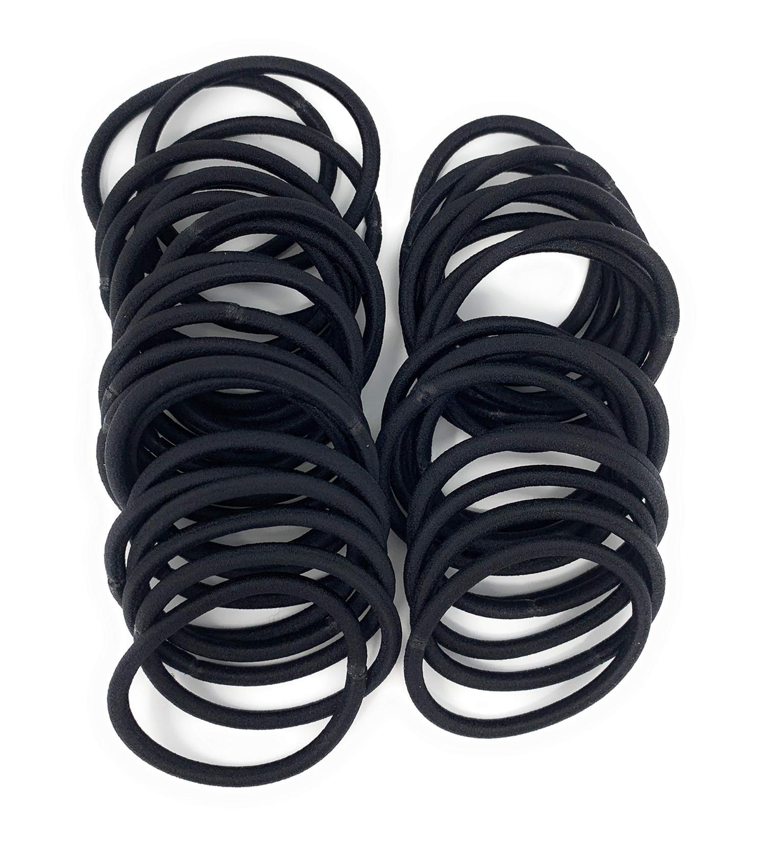 MSC 40 Pack 2mm Thick No Metal Hair Bands - Perfect Ponytail Holders for Women Girls & Men | Ideal for Thick Hair - International Shipping - Buy Online on GoSupps.com