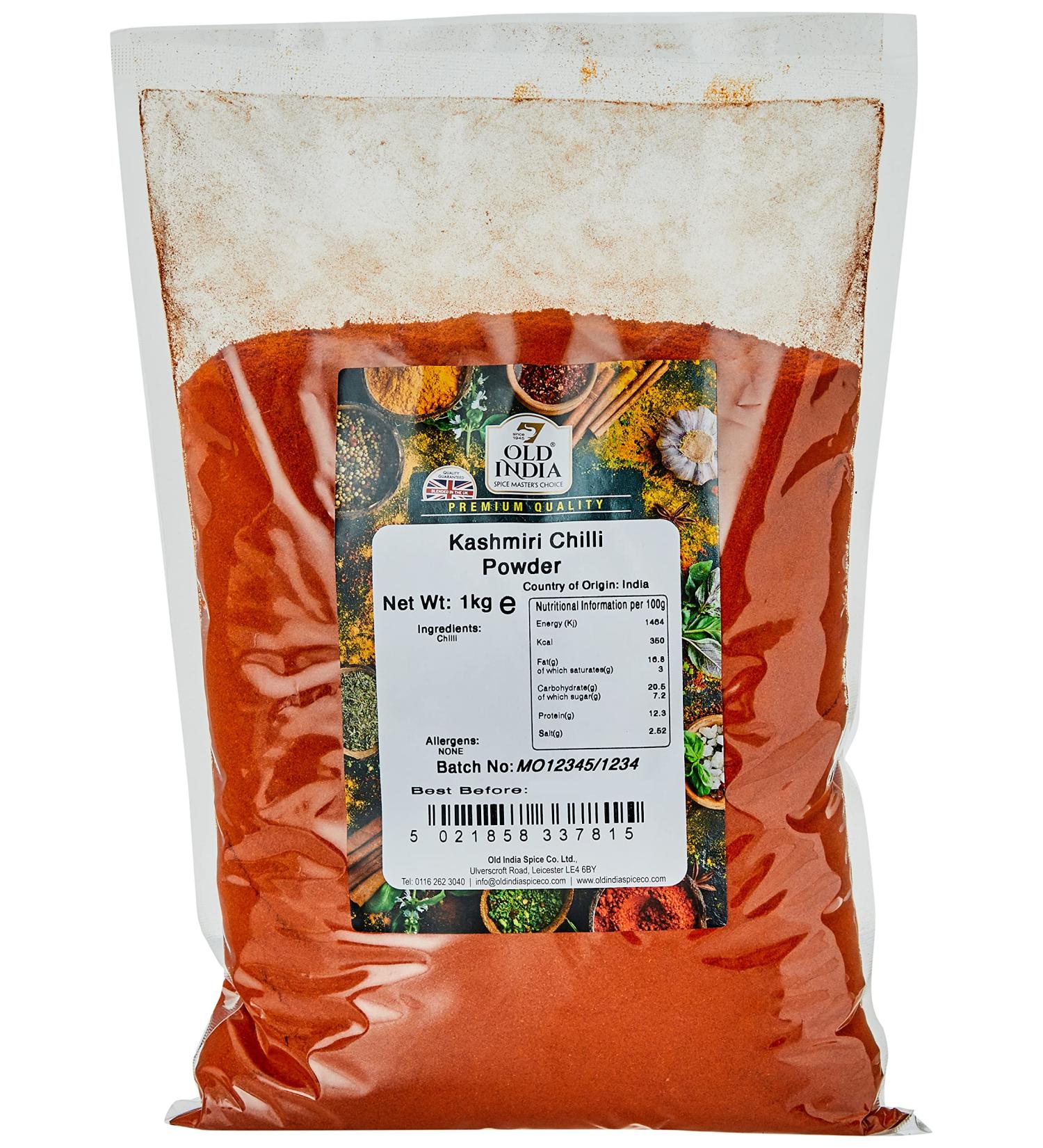 Old India Kashmiri Chilli Powder 1kg - Premium Quality Spice Blend - Buy Online on GoSupps.com