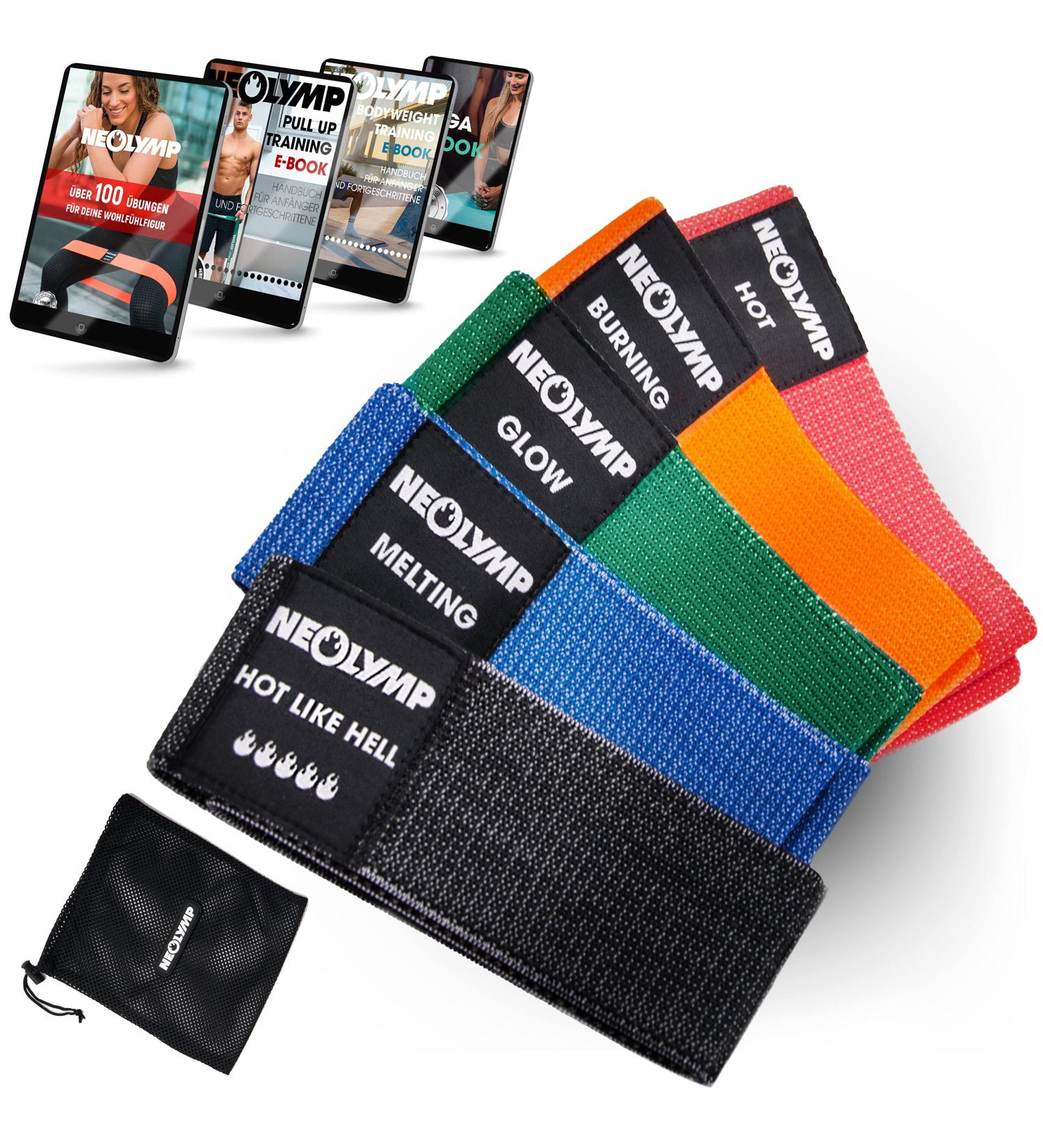 Buy Neo-Olympe Short Fitness Bands Set - Washable Resistance Bands with eBook for Strength Training & Gymnastics | Best Booty Bands & Fitness Straps - Buy Online on GoSupps.com