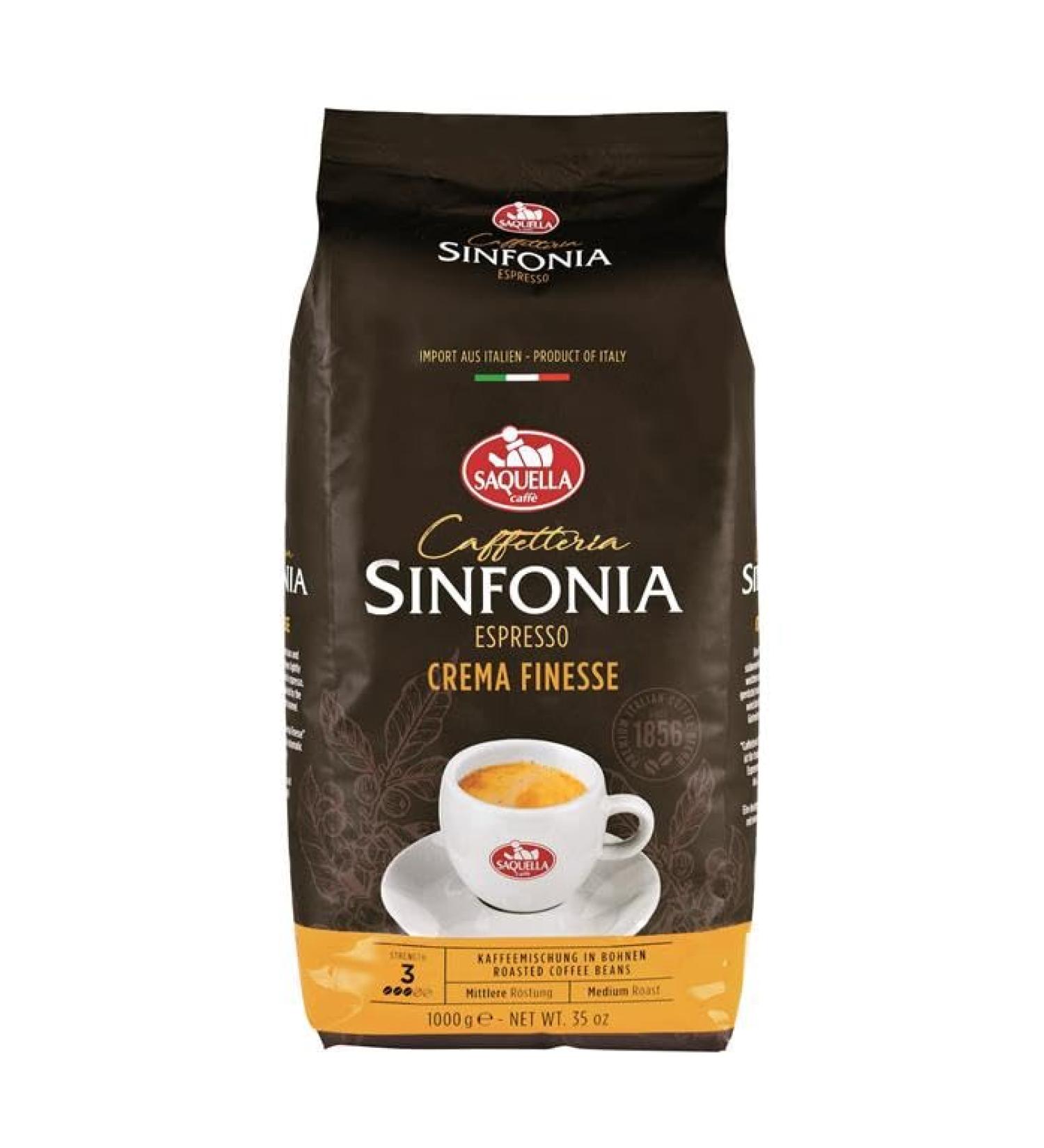 Saquella Saquella Sinfonia Crema Finesse Espresso 100% Arabica Imported Direct From Italy 1kg Whole Beans