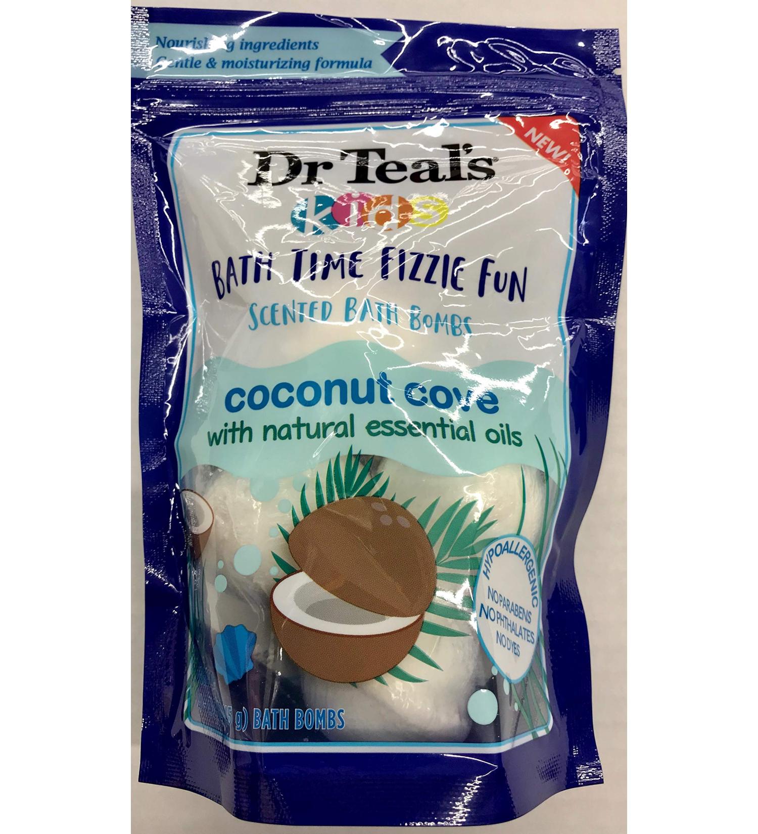 Dr Teal's Kids Fizzies Scented Bath Bombs Coconut Cove  4 Little Bombs