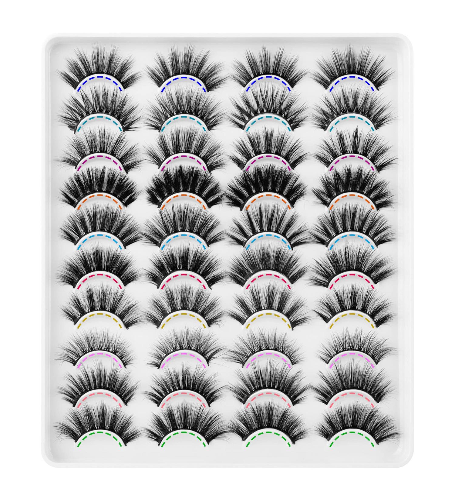 Jimire False Eyelashes - 20 Pairs in 10 Styles | Fluffy Volume Cat Eye Lashes (12-20mm) - Buy Online on GoSupps.com