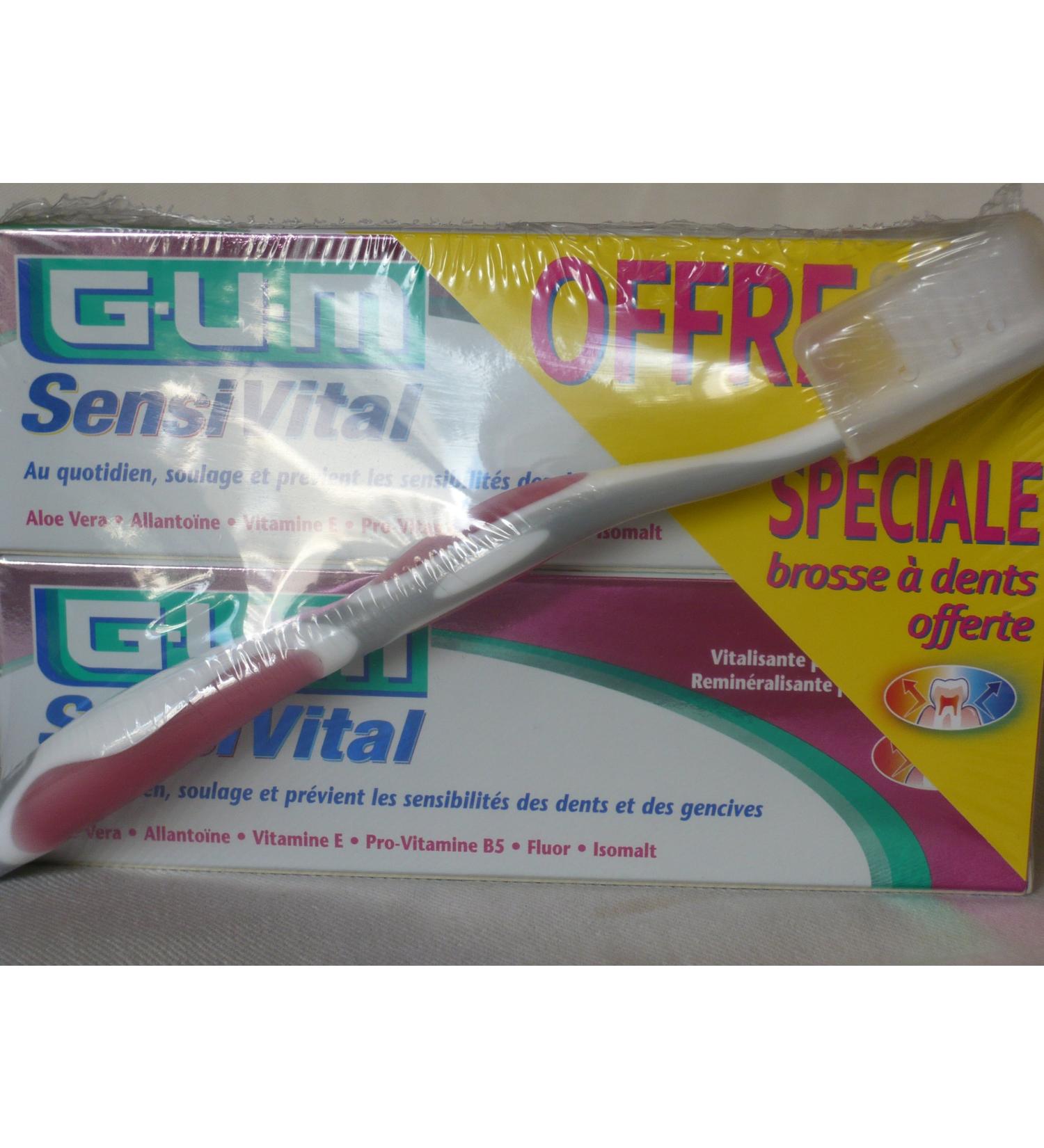 G.U.M SensiVital Toothpaste Pack of 2 Tubes of 75 mL + free brush