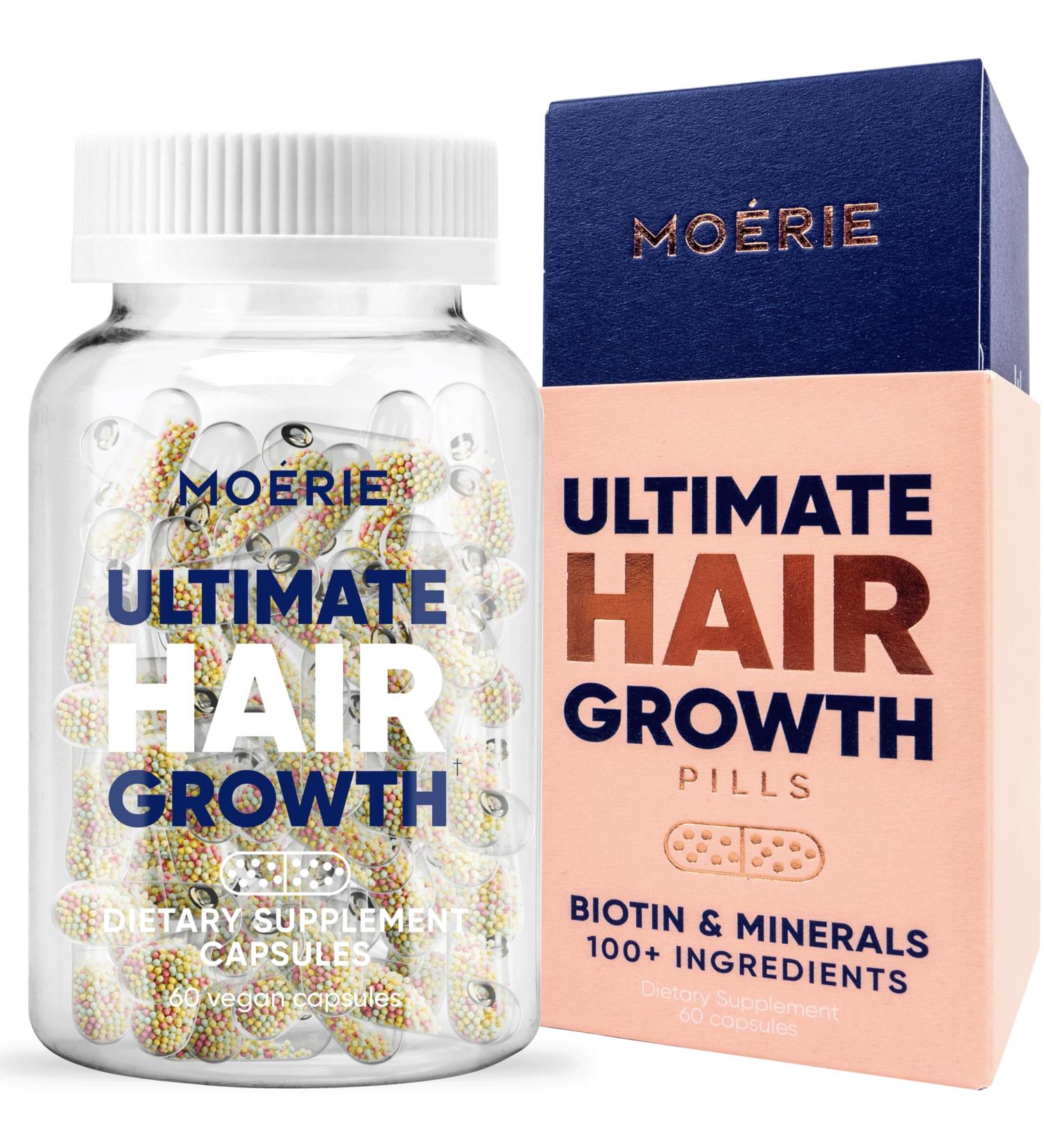 Moerie Ultimate Hair Boost Supplement for Thicker Hair | Biotin & Minerals for Hair Skin Nails | 60 Capsules for Men & Women - International Shipping Available - Buy Online on GoSupps.com